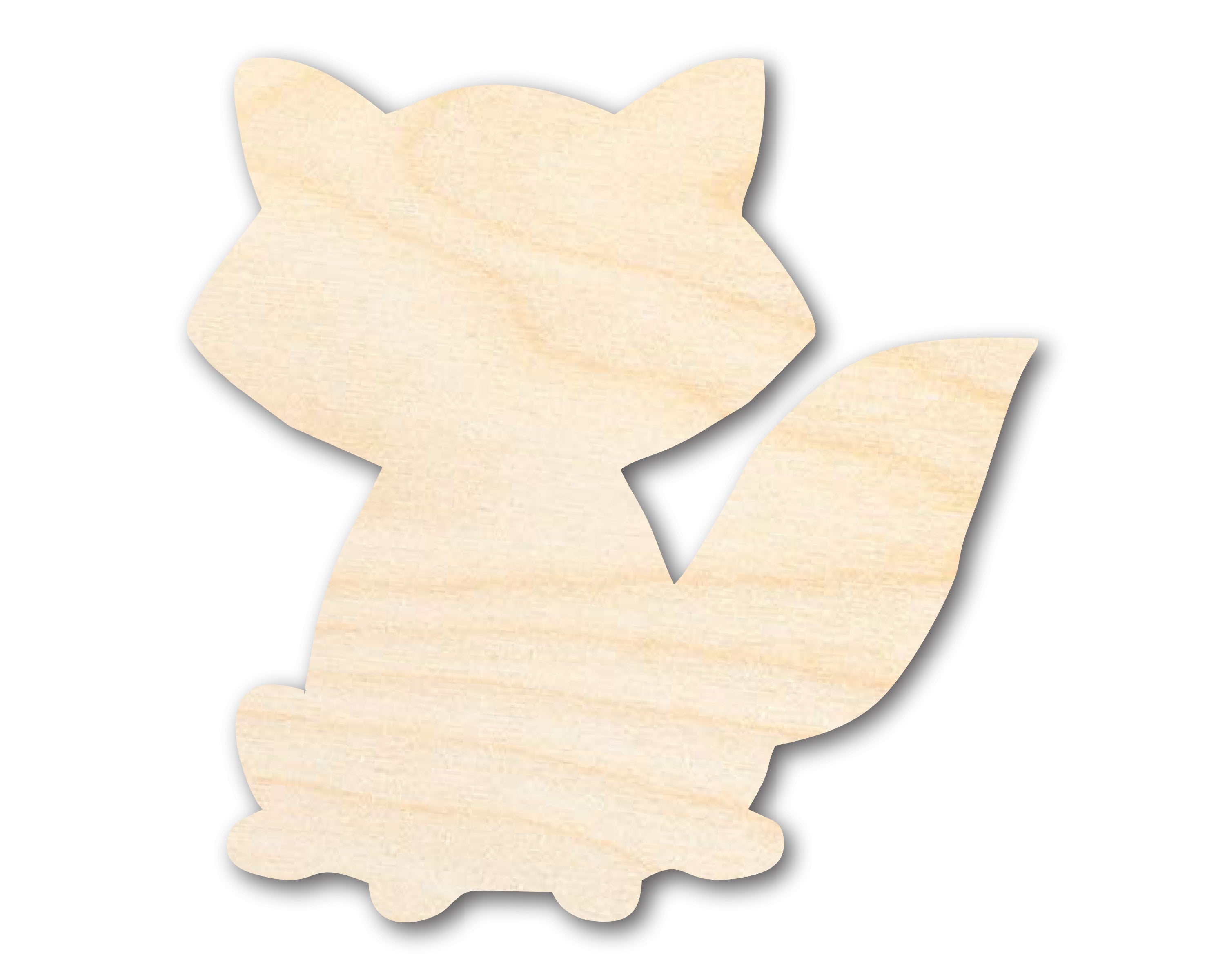 Unfinished Baltic Birch Wood DIY Craft Cutout in Adorable Fox Shape | Up to 46 Inches for Multiple DIY Projects