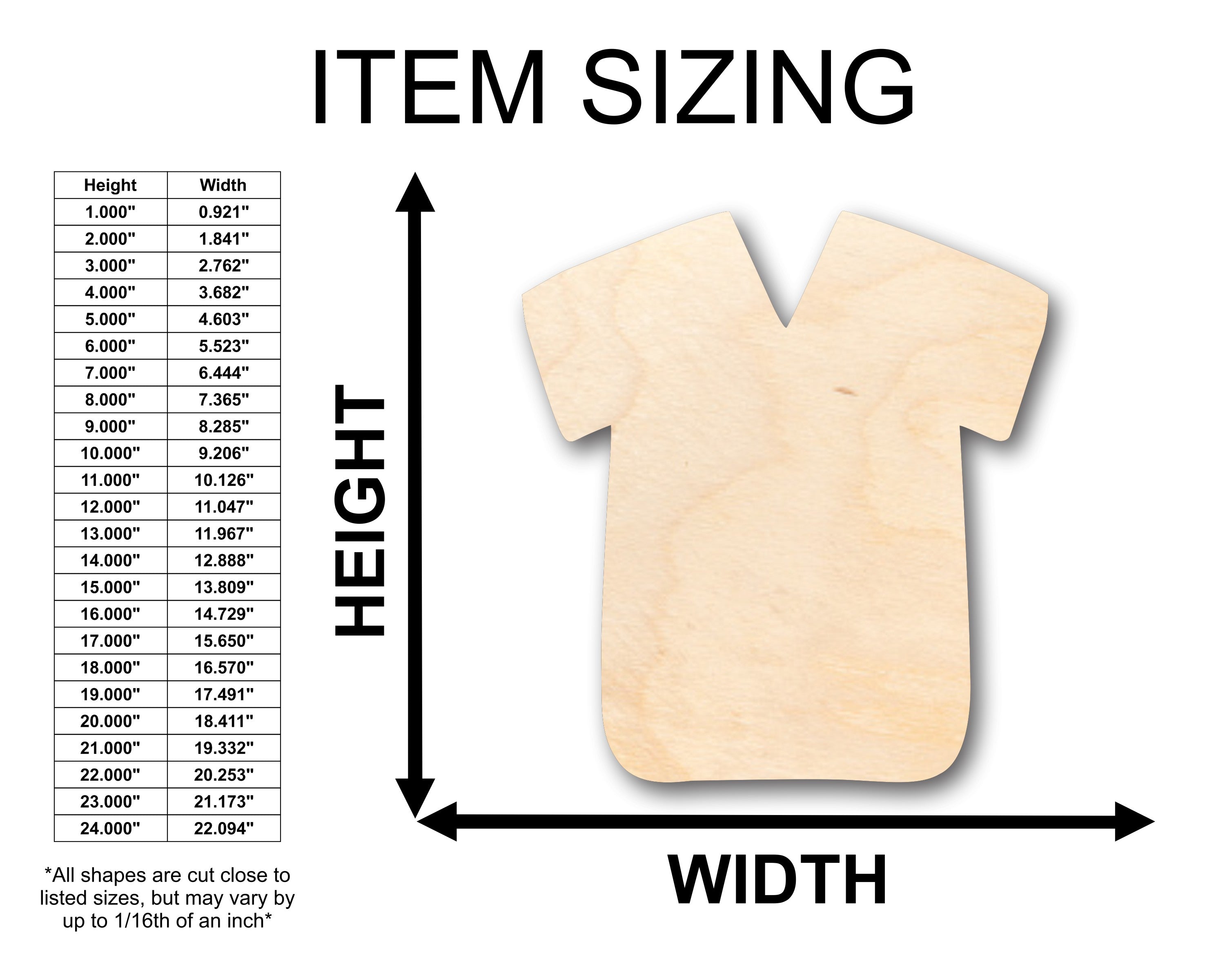 DIY Unfinished Wood Shirt Shape Craft Pieces - Up to 46 Available