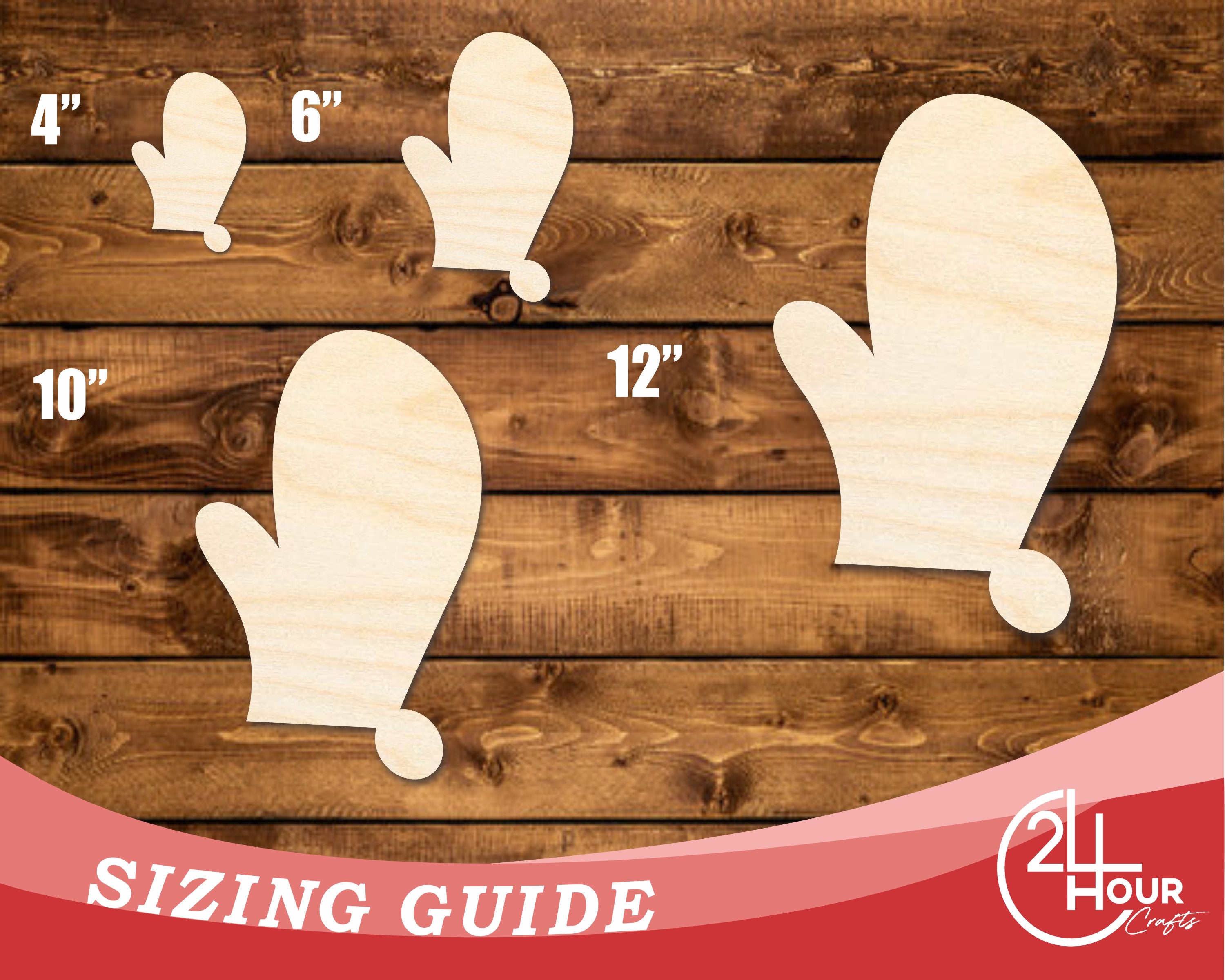 Unfinished DIY Craft Cutout in the Shape of a Right Oven Mitt, Up to 46 Inches for Multiple DIY Projects