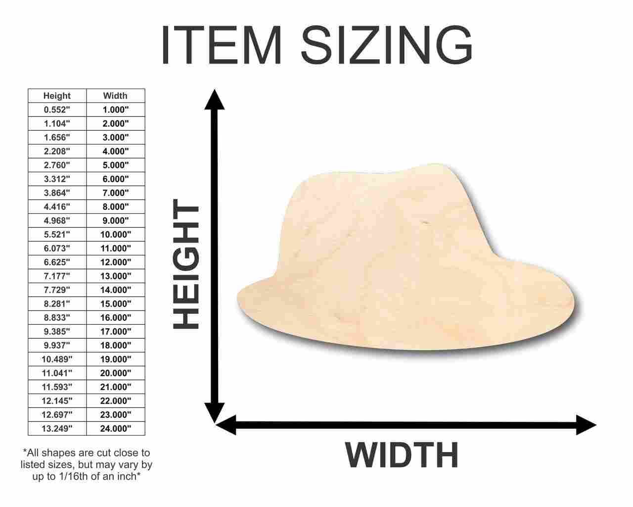 Unfinished DIY Craft Wood Fedora Shape Hat for Up to 46 Creative Projects
