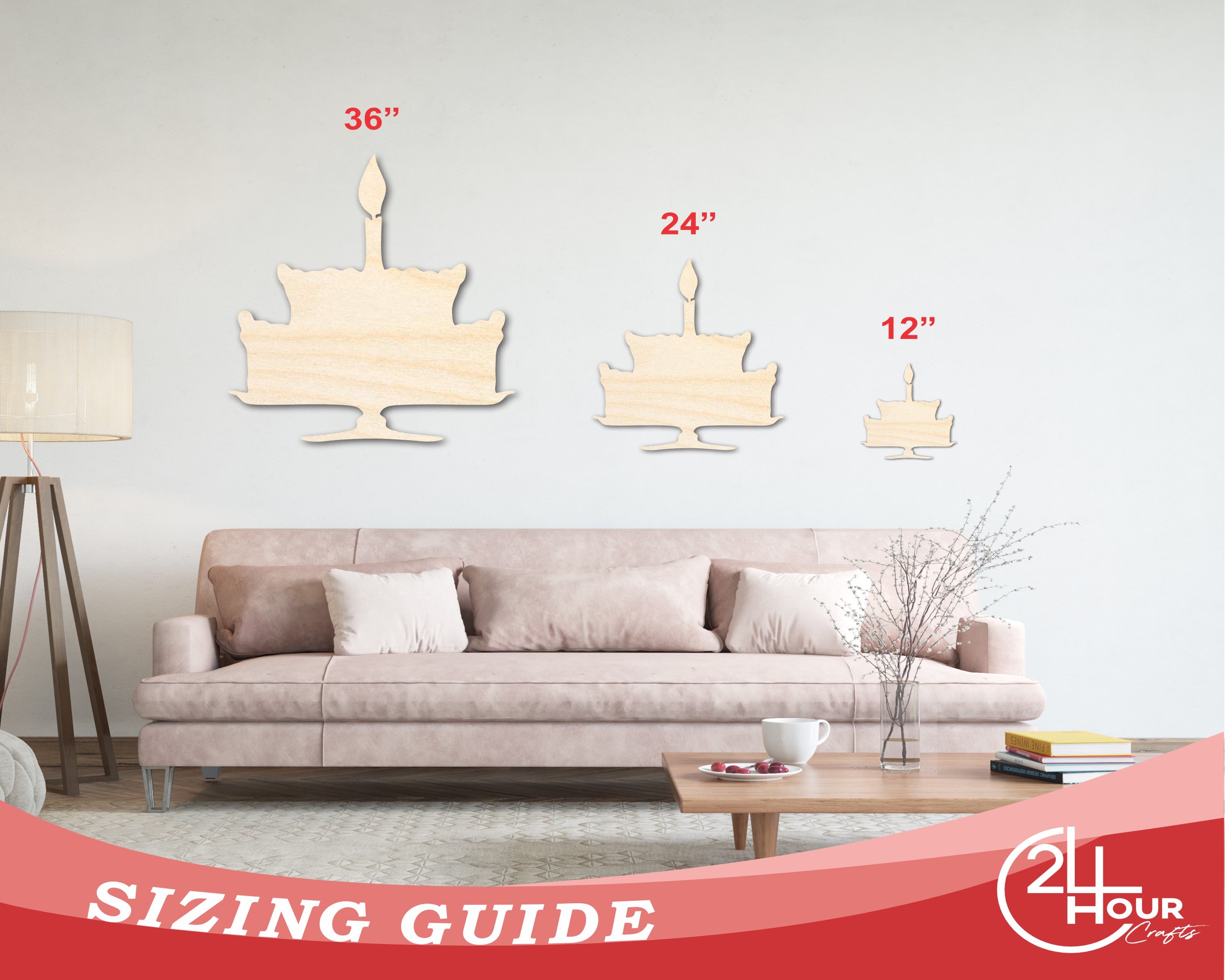 Unfinished Baltic Birch Wood Party Cake Shapes - Craft Items up to 36 Inches