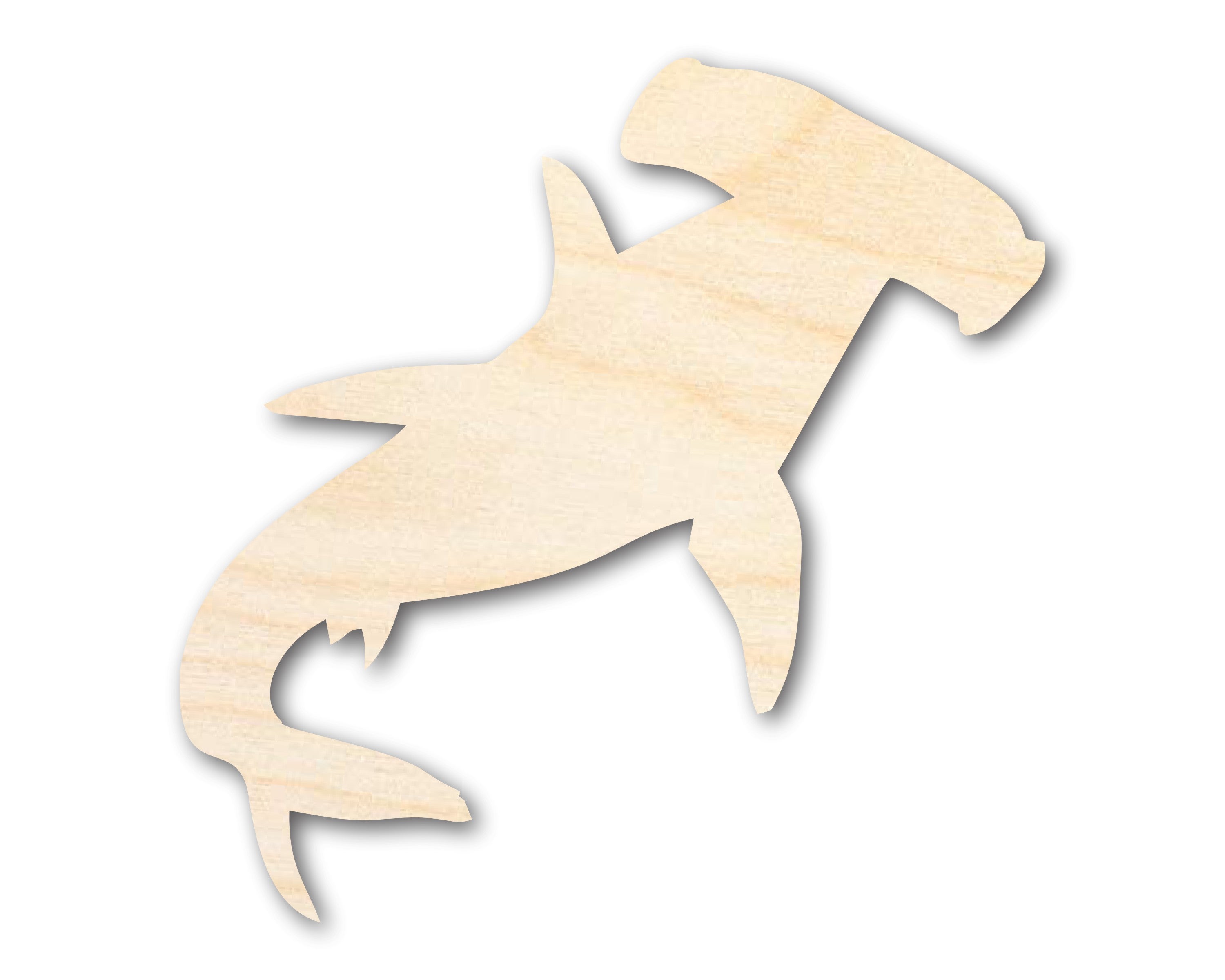DIY Unfinished Baltic Birch Hammer Head Shark Shape Wood Cutout up to 46