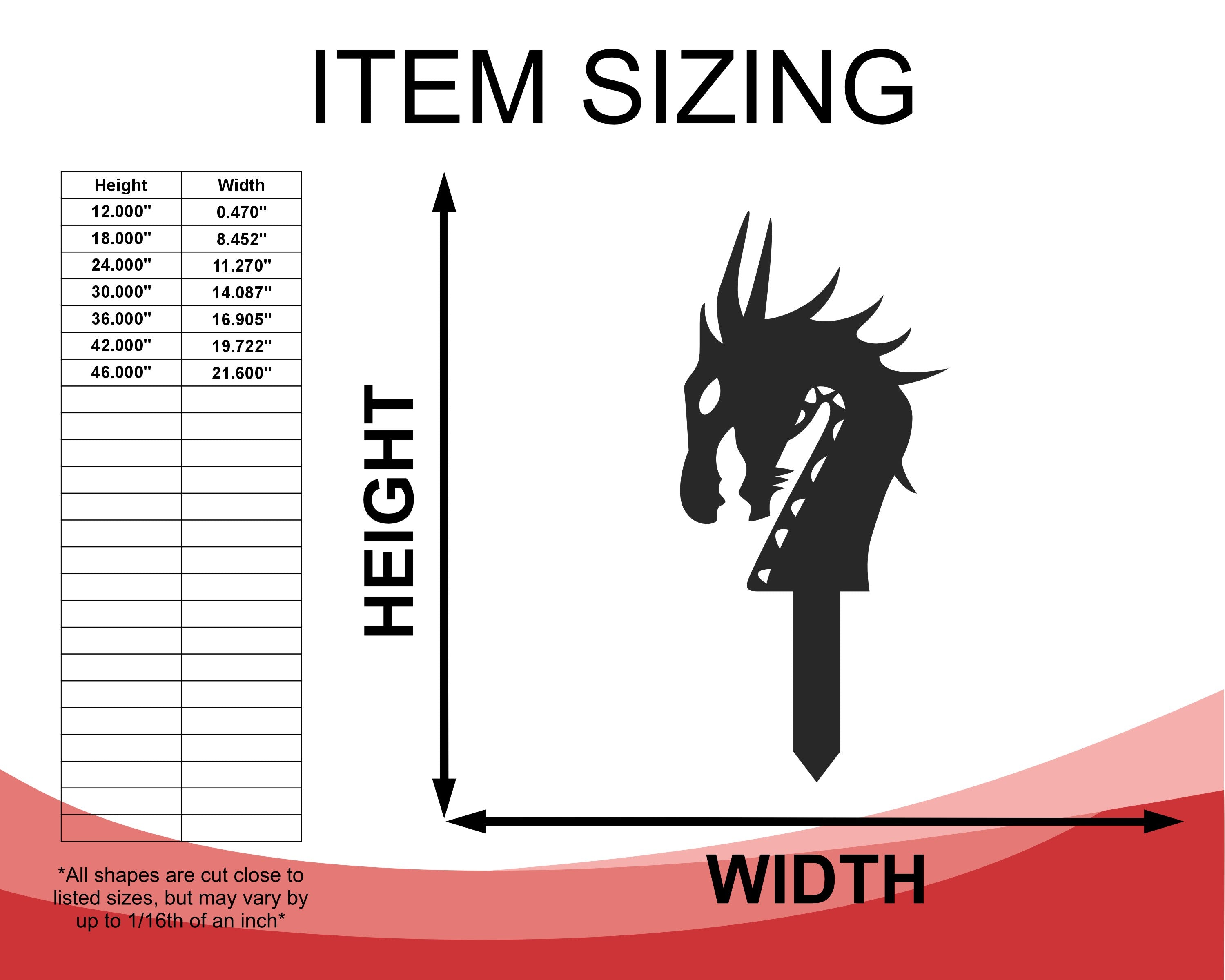 Outdoor Metal Dragon Garden Stakes - Part of a Metal Garden Set with Up to 24 Pieces and More Than 20 Color Choices