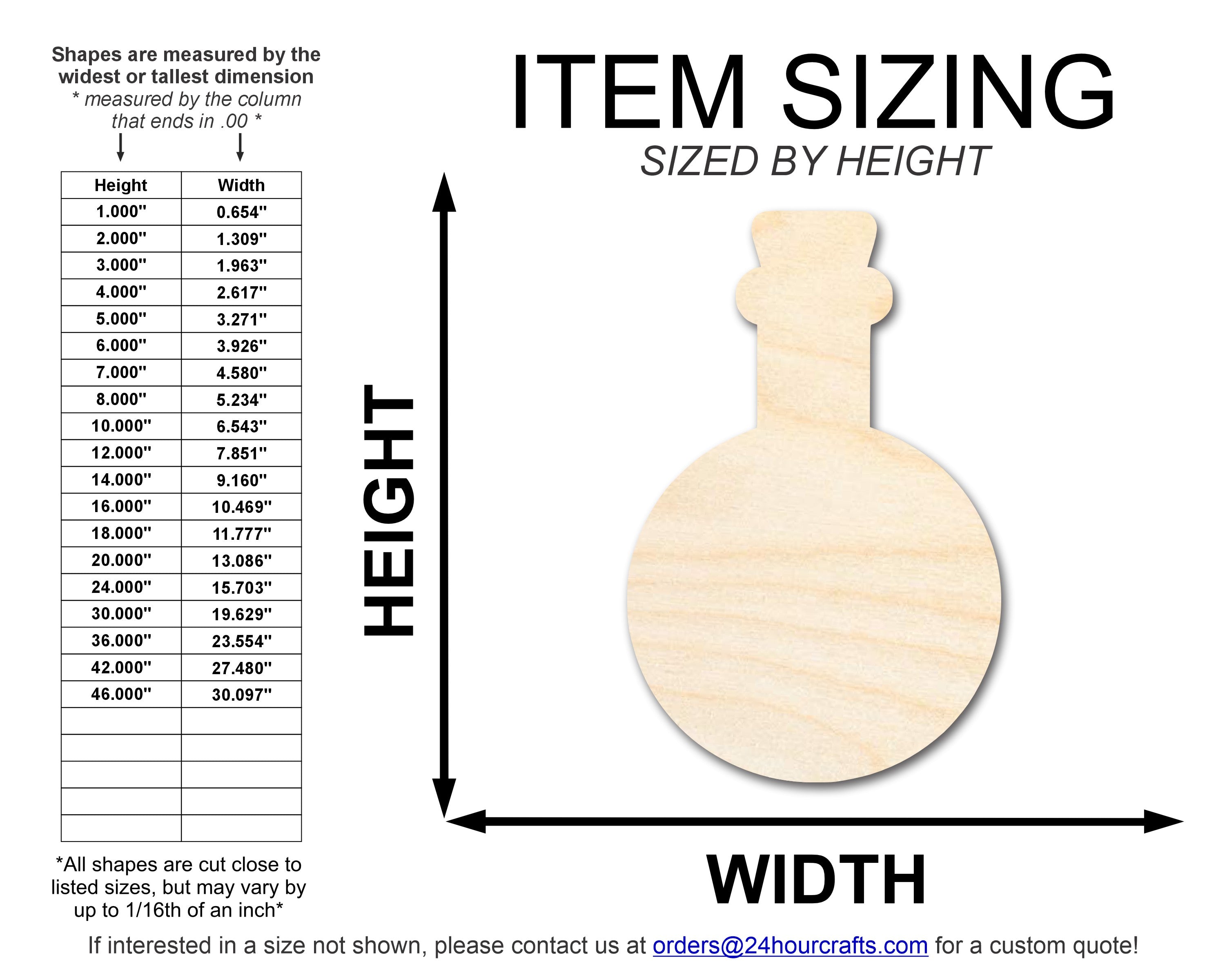 Unfinished DIY Craft Cutout in Spooky Potion Shape for Up to 46 DIY Projects