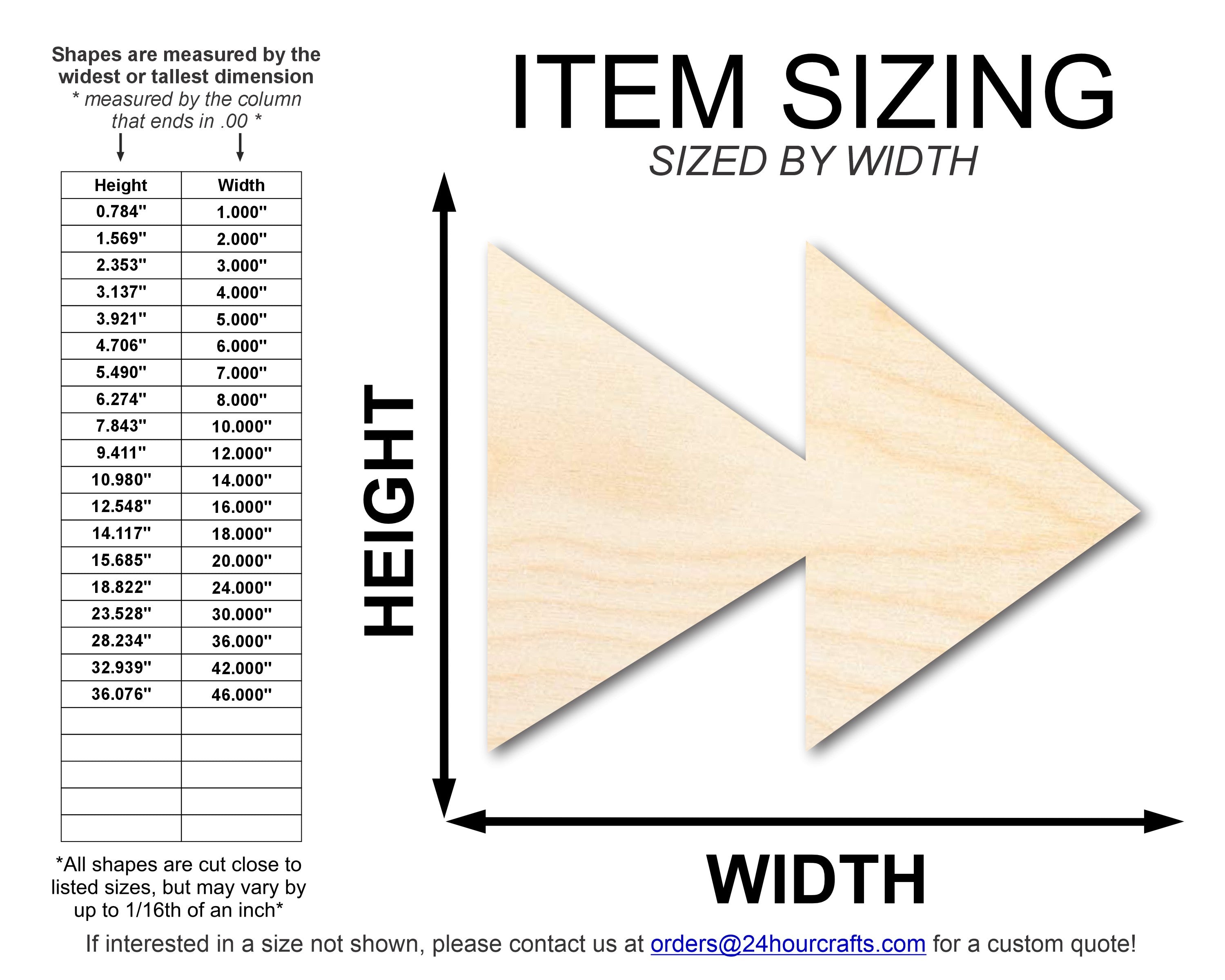 DIY Unfinished Fast Forward Shape Wood Cutouts - Up to 46 Sizes for Your Crafting