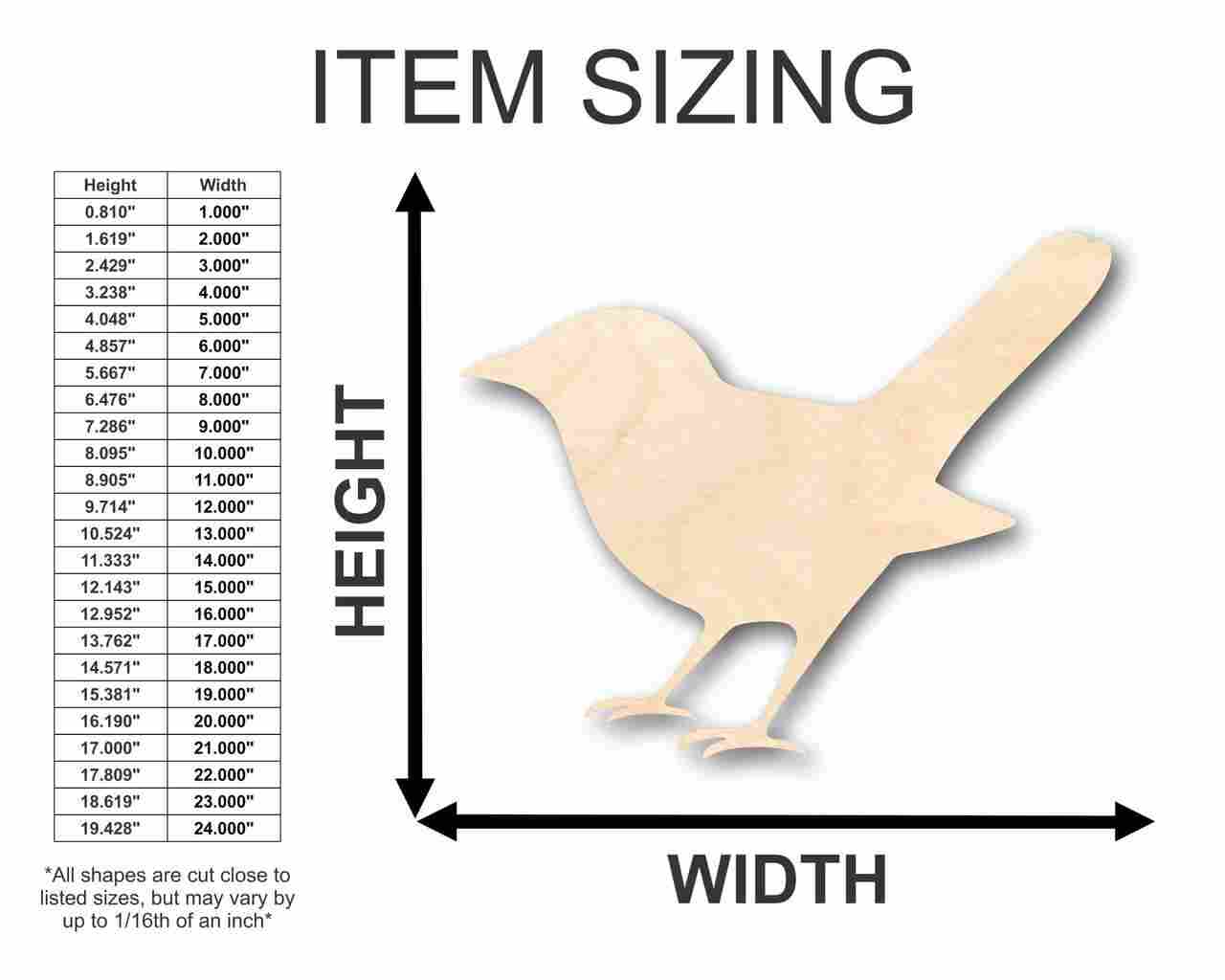 Unfinished Wood DIY Craft in Nightingale Shape for Bird and Wildlife Enthusiasts - Up to 46 Pieces Available