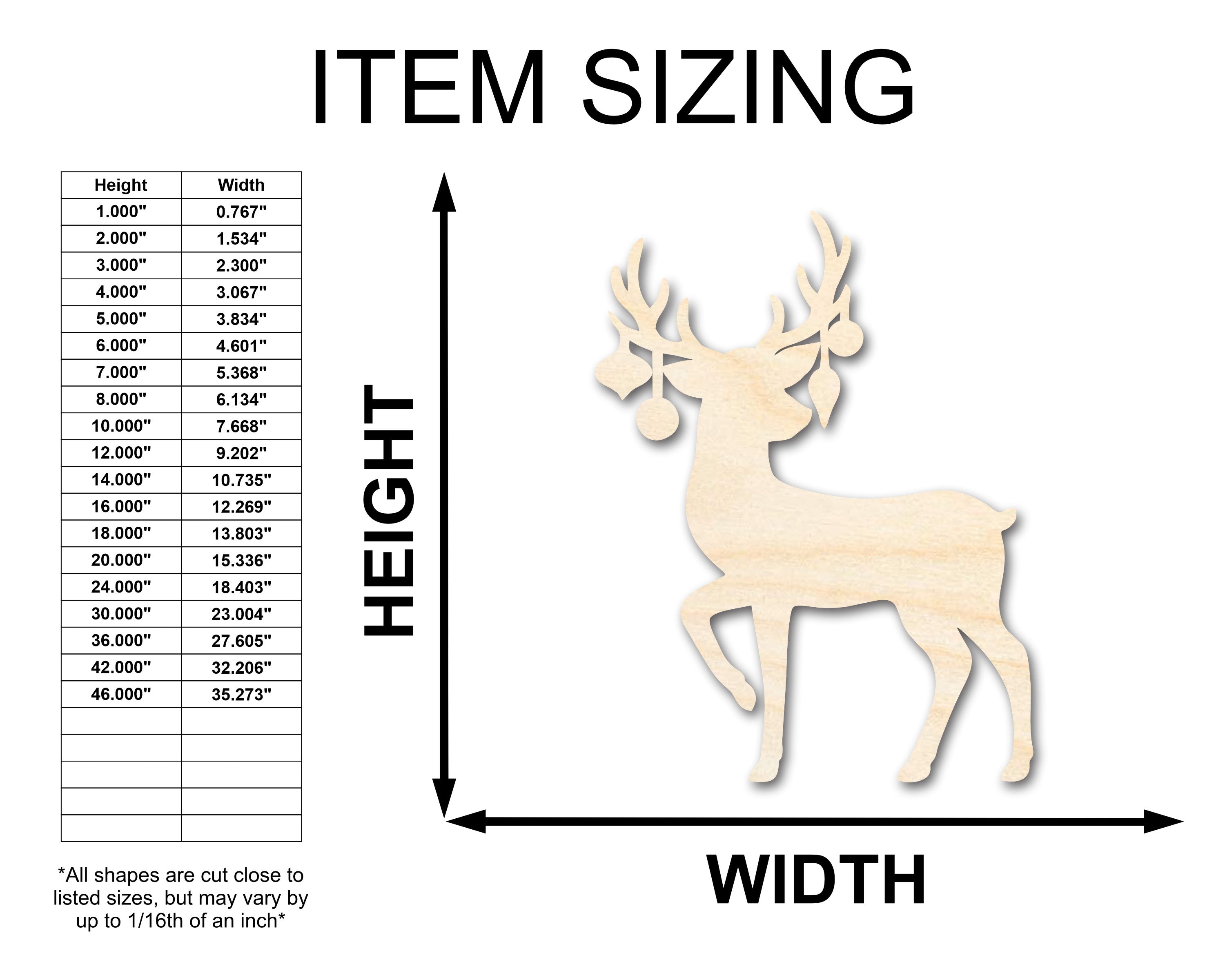 Unfinished DIY Craft Wood Ornament in Reindeer Shape - Up to 46 Pieces for Creative Projects