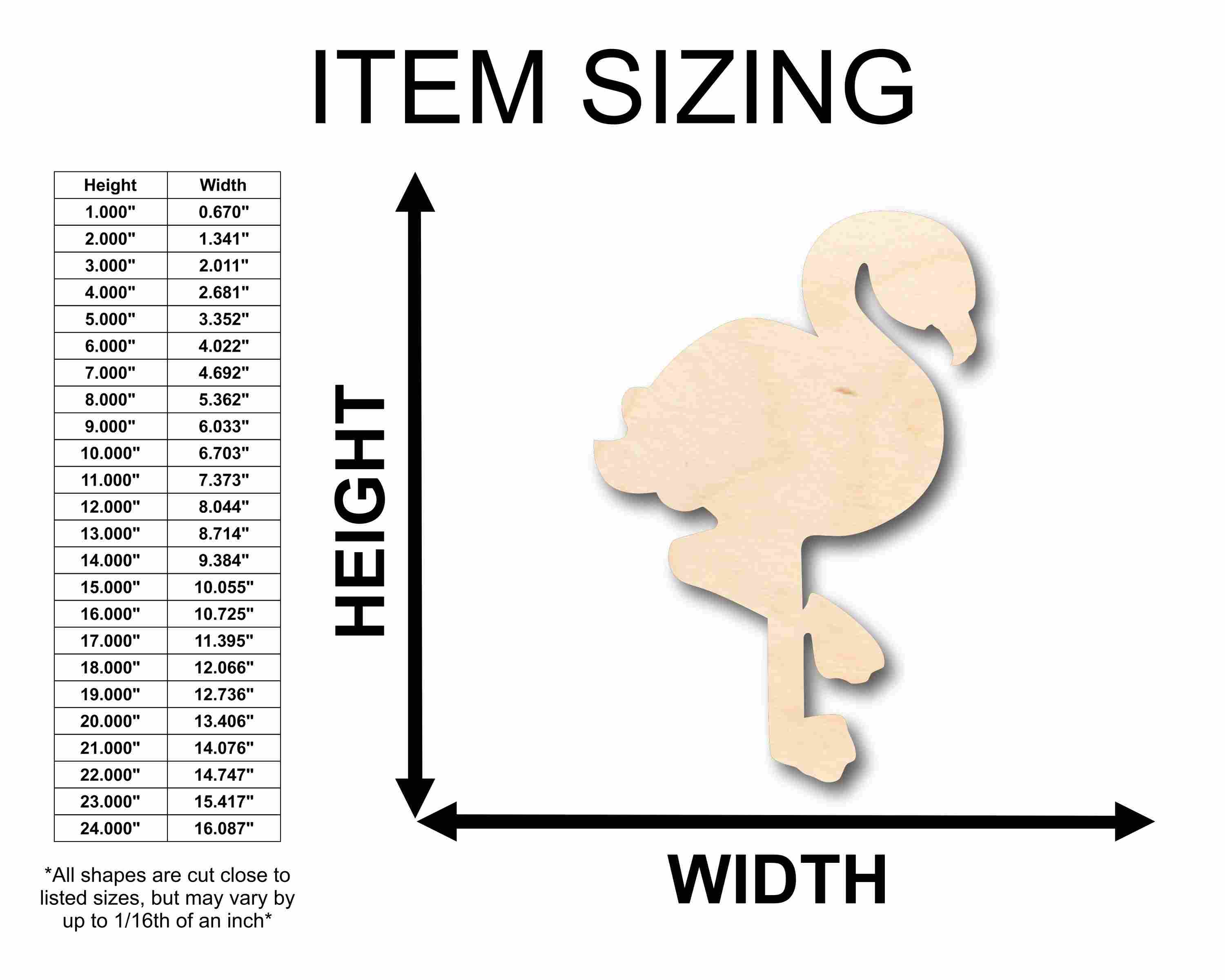DIY Unfinished Wood Flamingo Silhouette - Up to 46 Inches for Crafts