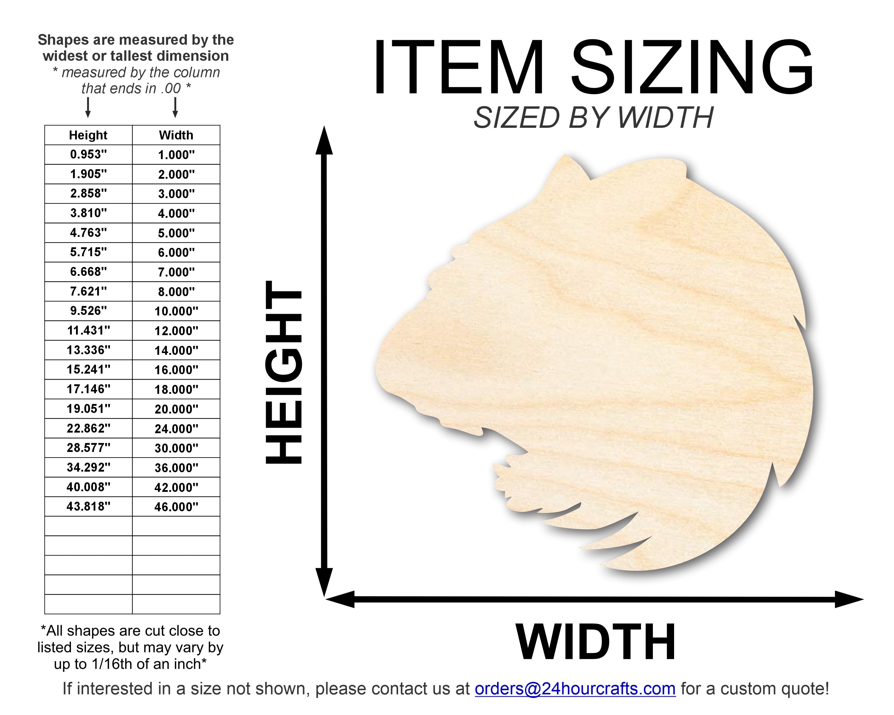 Unfinished DIY Craft Cutout in the Shape of a Wood Tiger Mascot | Up to 46 DIY Options