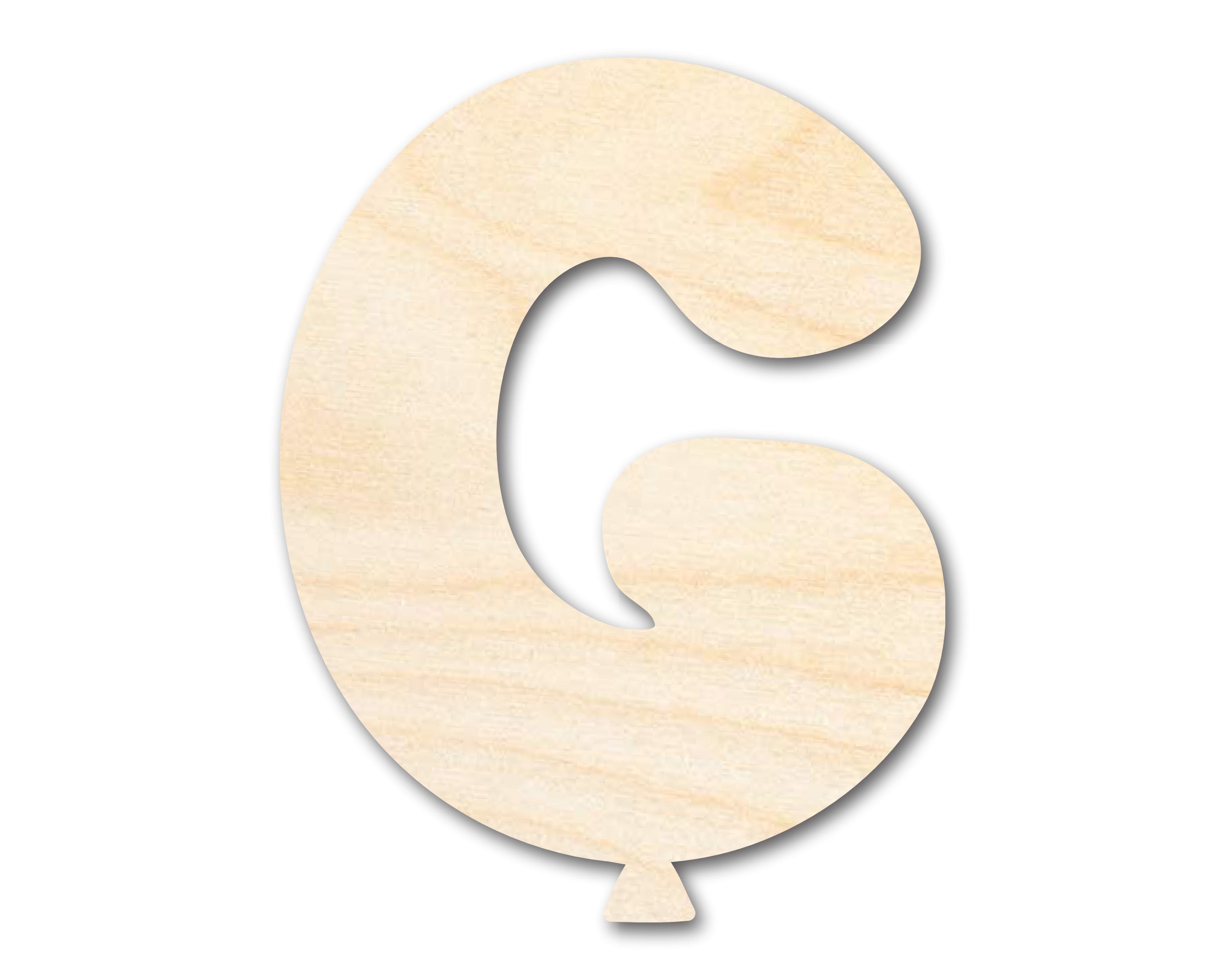 Unfinished DIY Craft Cutout in the Shape of a Wood Balloon Letter G | Up to 46 Inches for Do - It - Yourself Projects