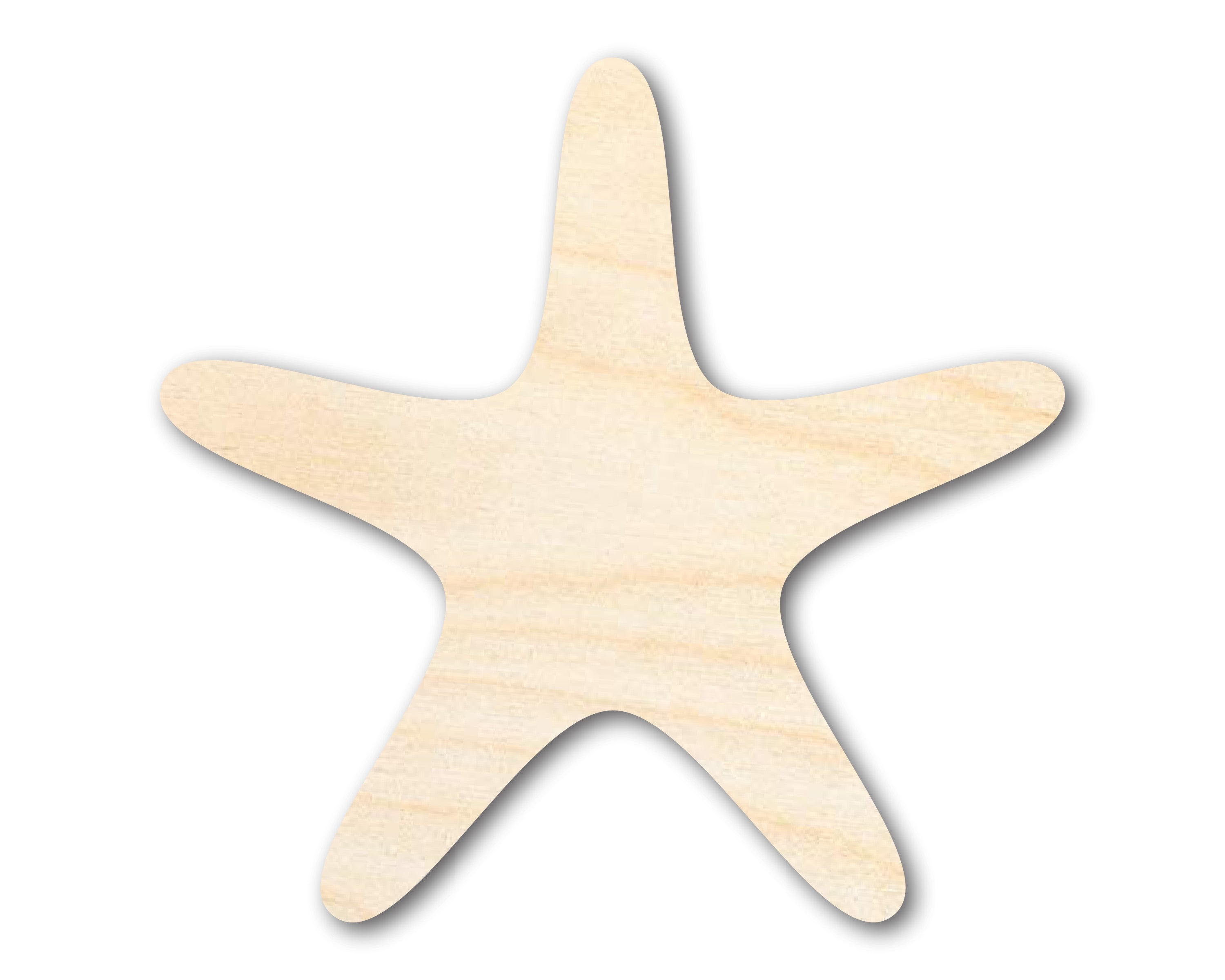 Large-Scale Unfinished Wood Starfish Shape for DIY Crafts