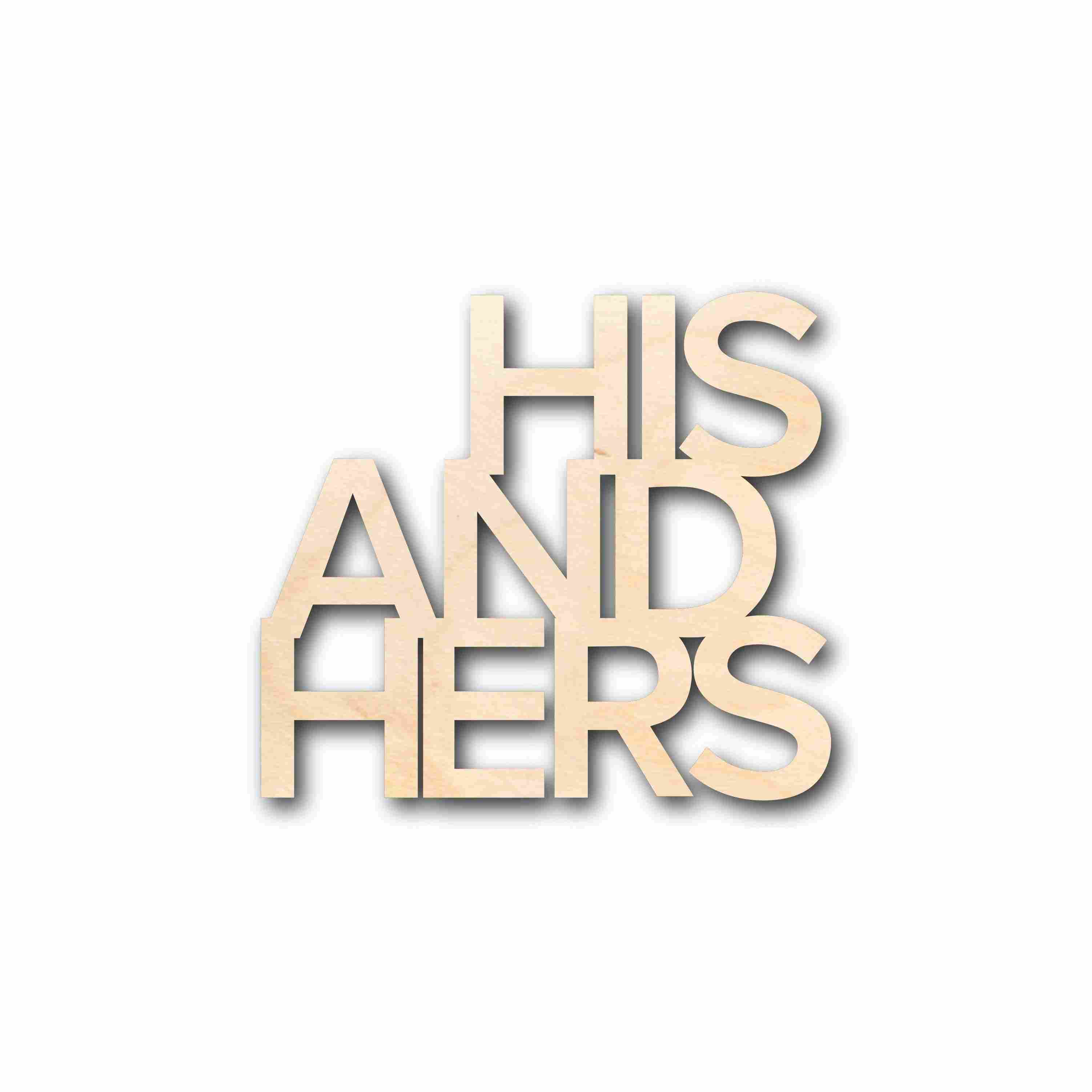 DIY Unfinished Wood Cutout His and Hers Sign for Wedding Home Decor