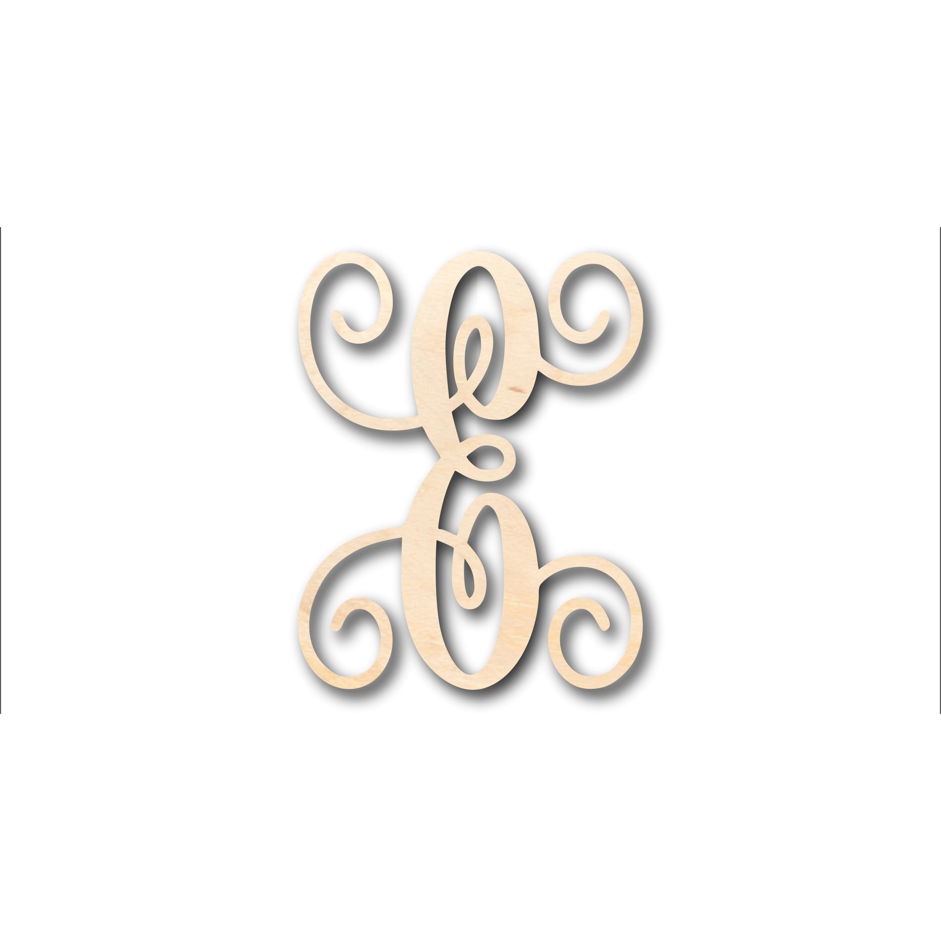 DIY Unfinished Wood Monogram E Shape - Up to 46 for Crafts