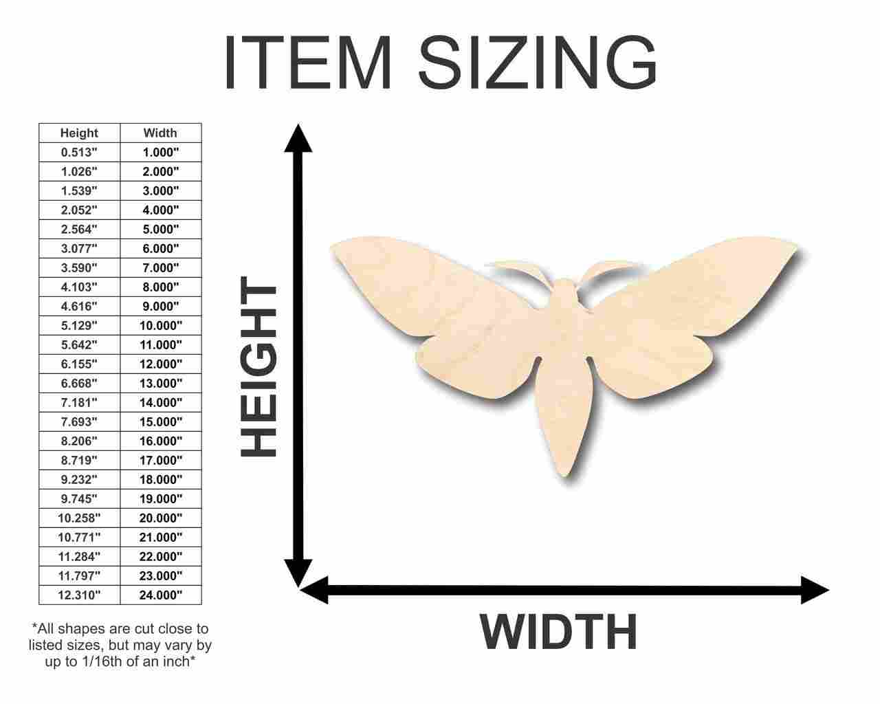 DIY Unfinished Wood Moth Shape Insect Crafts up to 46 Pieces