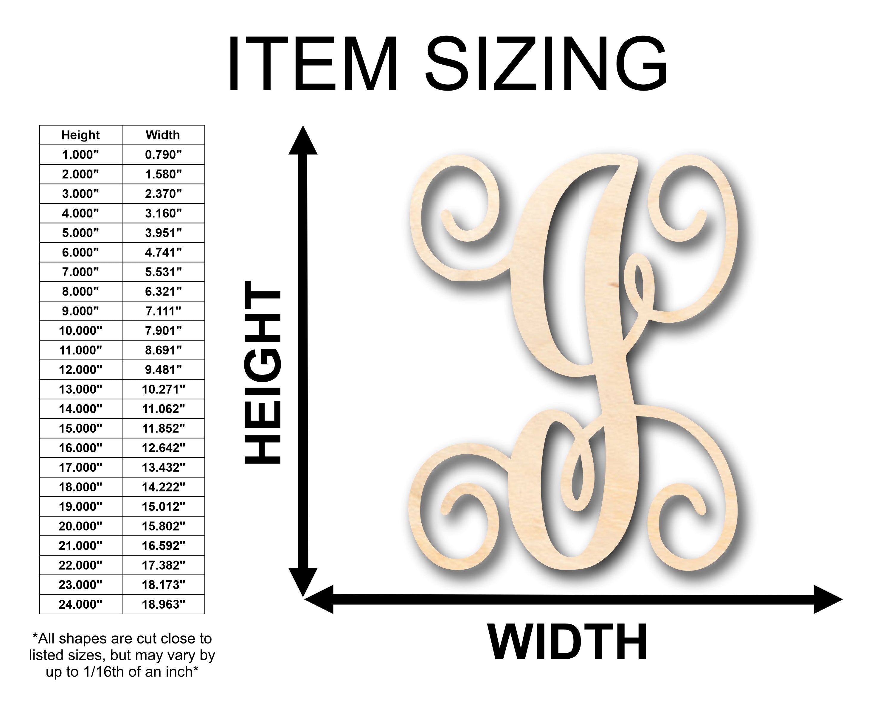 DIY Unfinished Wood Monogram I Shape for Crafts, Up to 46 Inches
