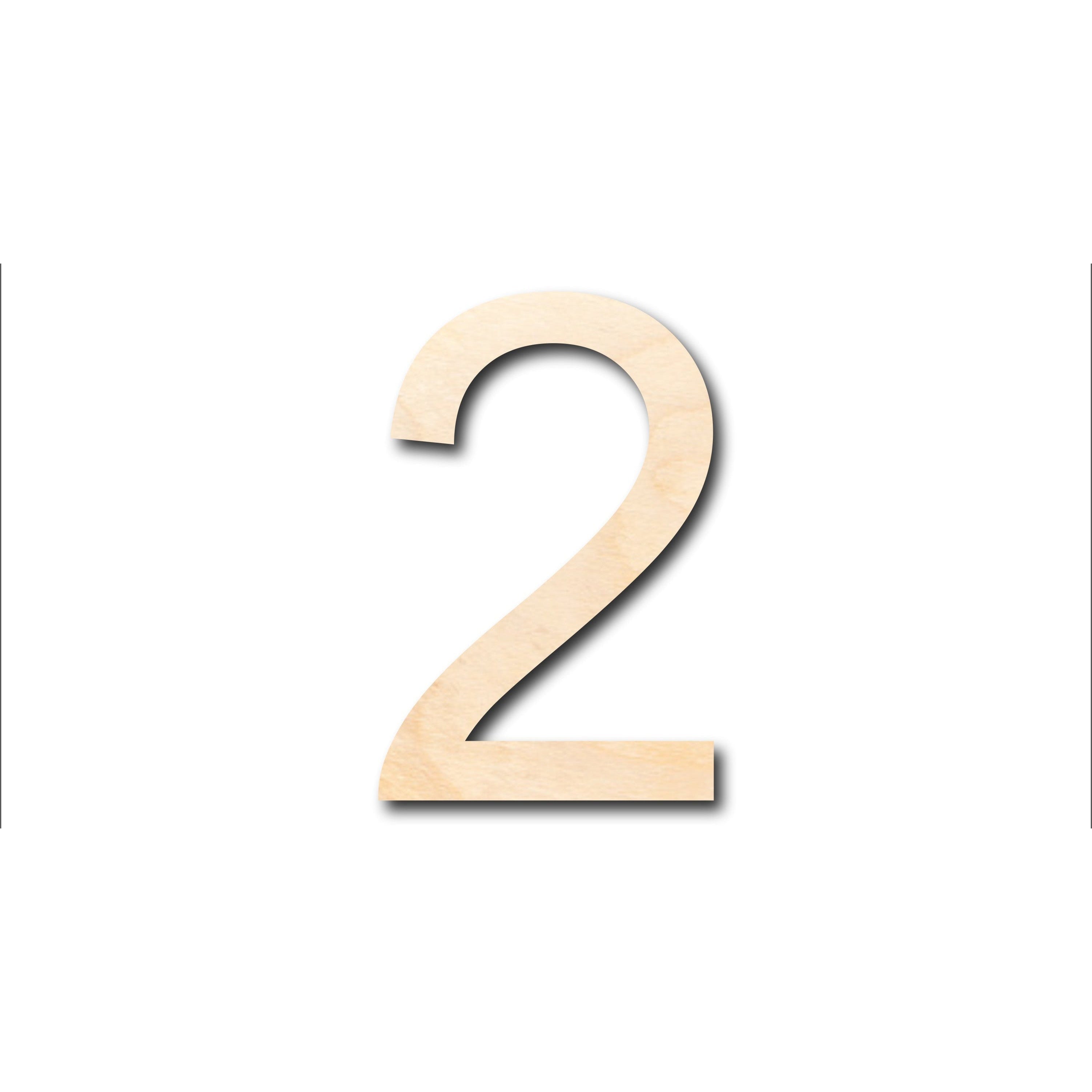 Unfinished Wood DIY Craft in Arial Number 2 Shape, Suitable for up to 46 Do - It - Yourself Projects