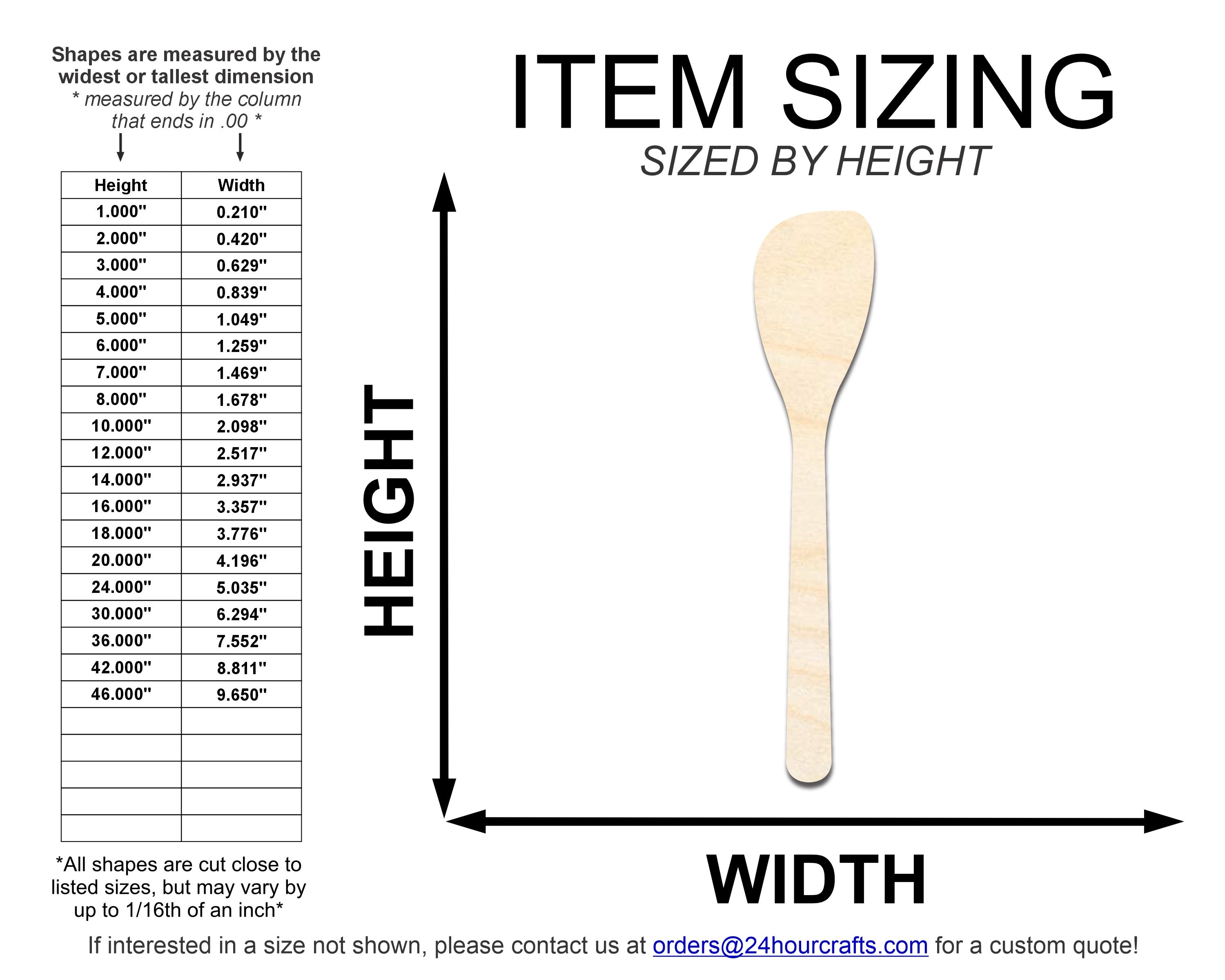 Unfinished DIY Craft Cutout in Wood Spatula Shape | Up to 46 DIY Projects Available