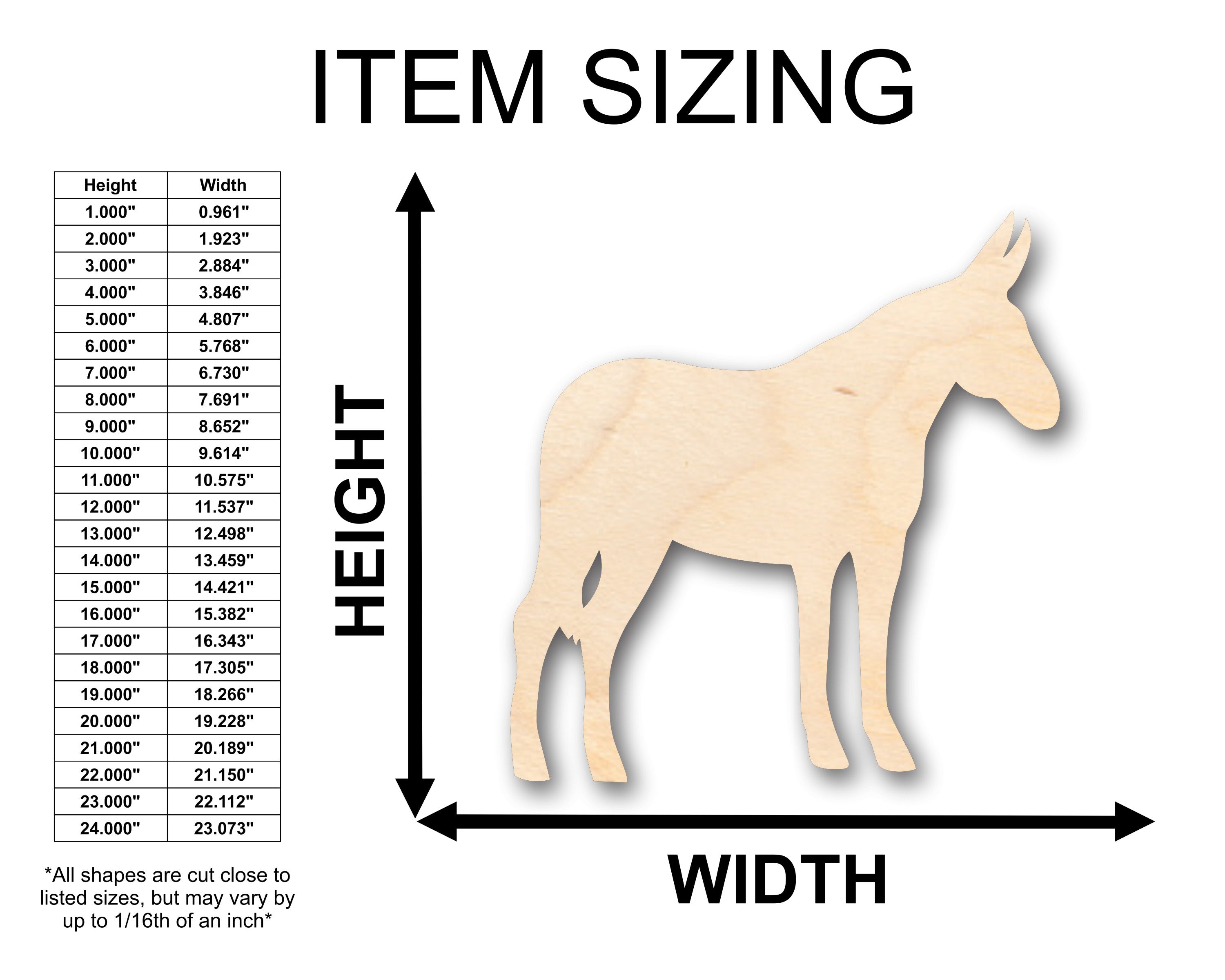 DIY Unfinished Wood Mule Shape Crafts up to 46 Pieces