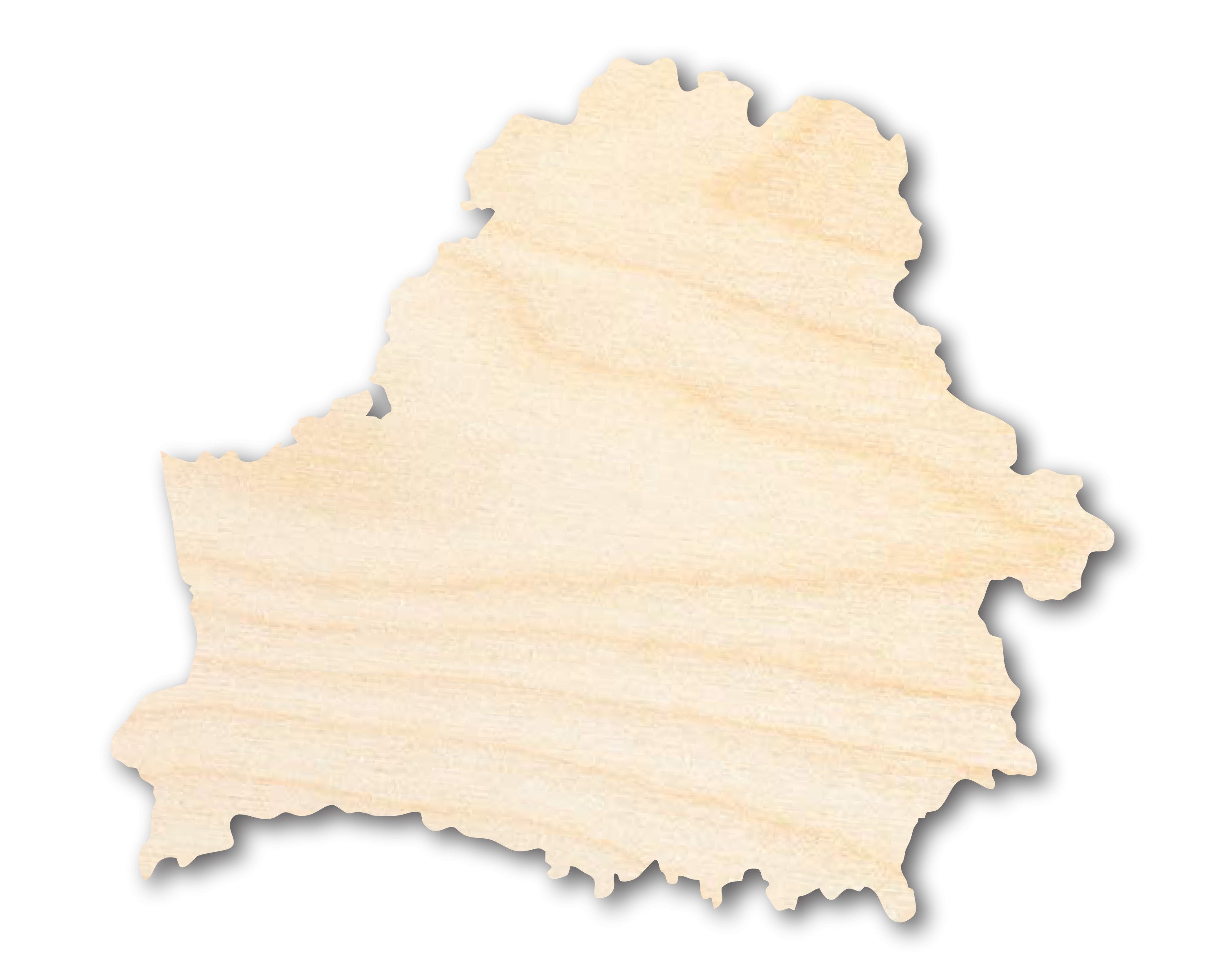 Unfinished Baltic Birch Wood Belarus Country Shape - Ideal for Europe Craft Projects with up to 46 DIY Possibilities