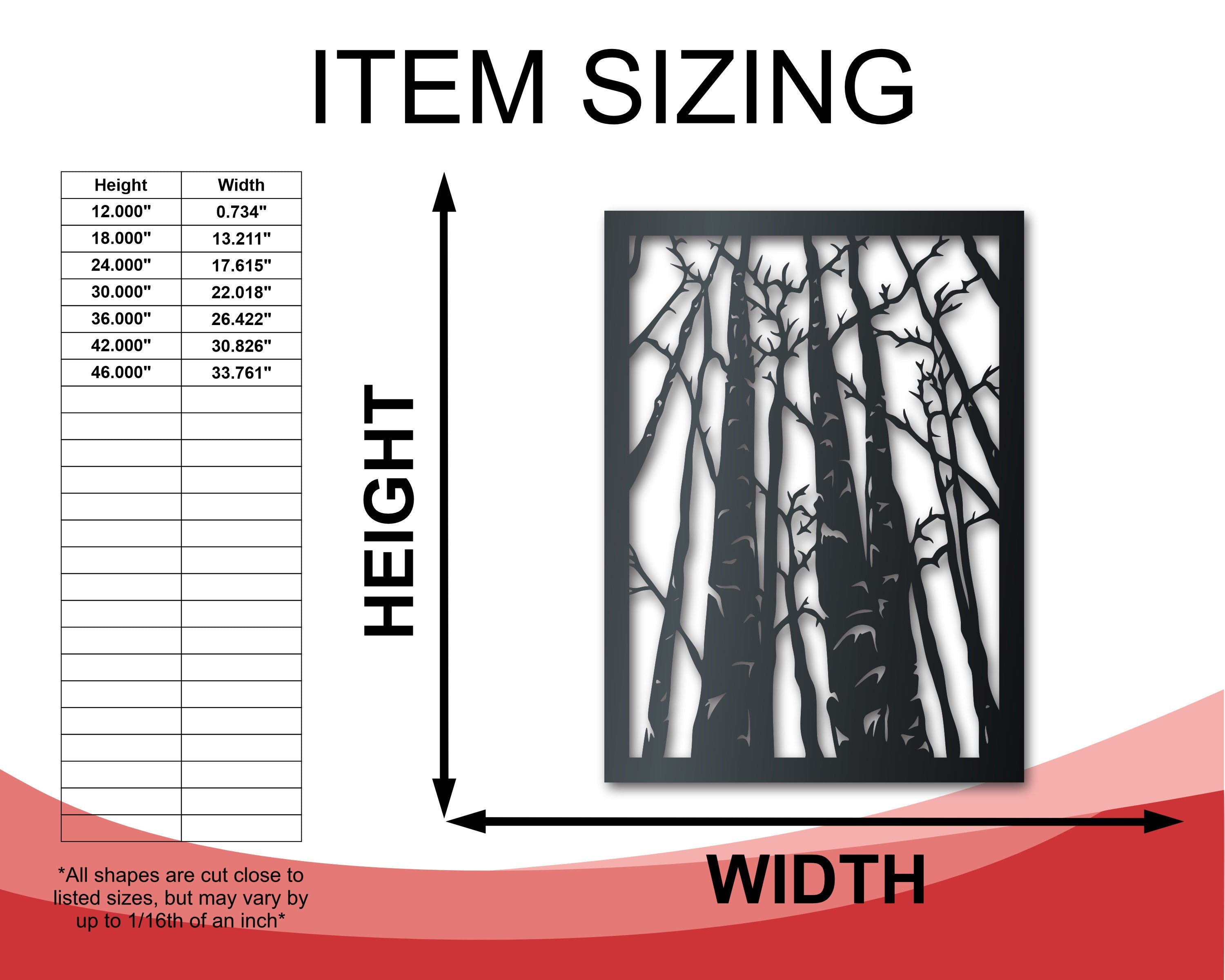 Indoor and Outdoor Decorative Birch Trees Metal Wall Art with More Than 20 Color Options and Sizes Up to 46 Inches