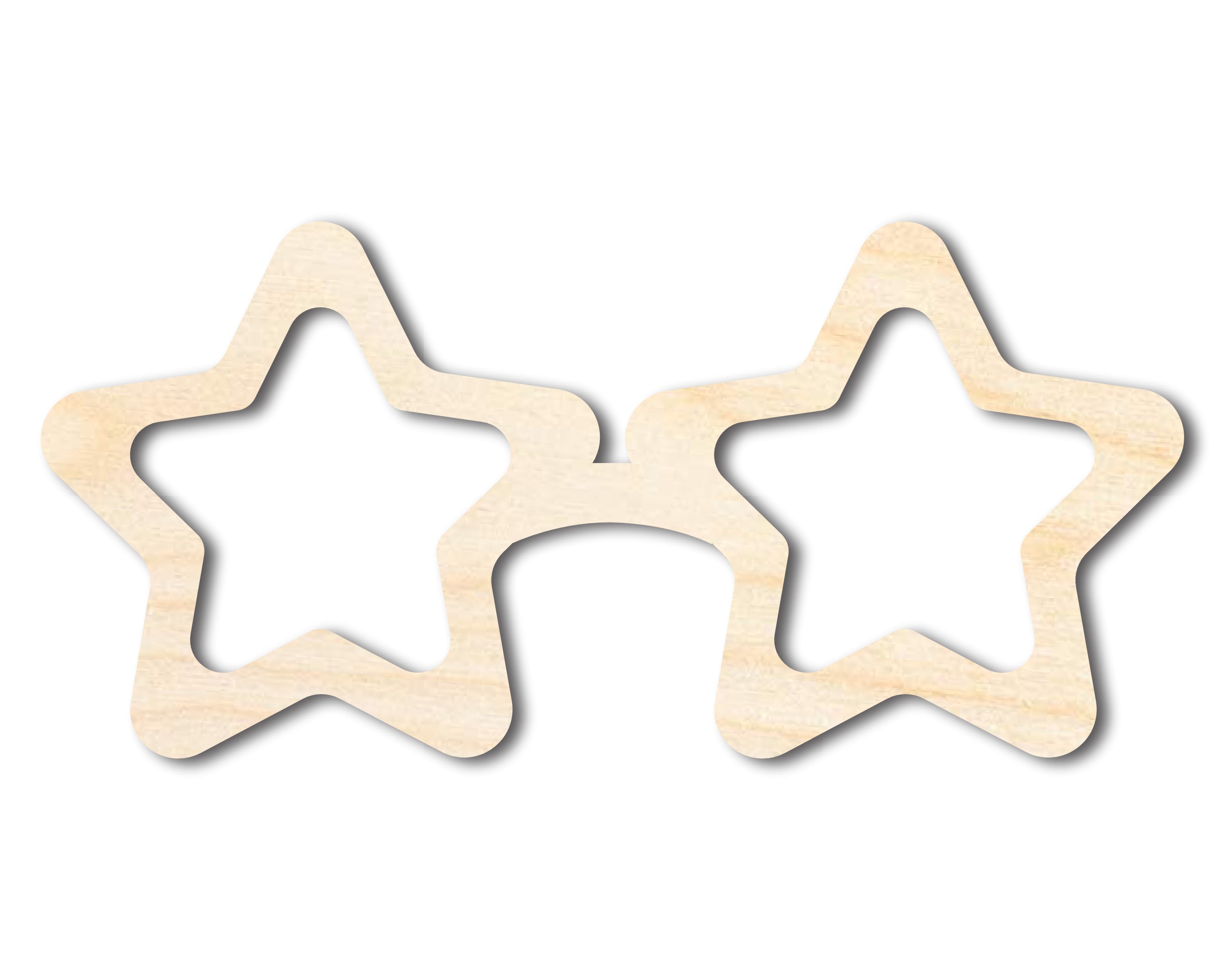 Unfinished Wood Cutouts in Star - Sunglasses Shape for DIY Crafts, Up to 46 Pieces for Do - It - Yourself Projects