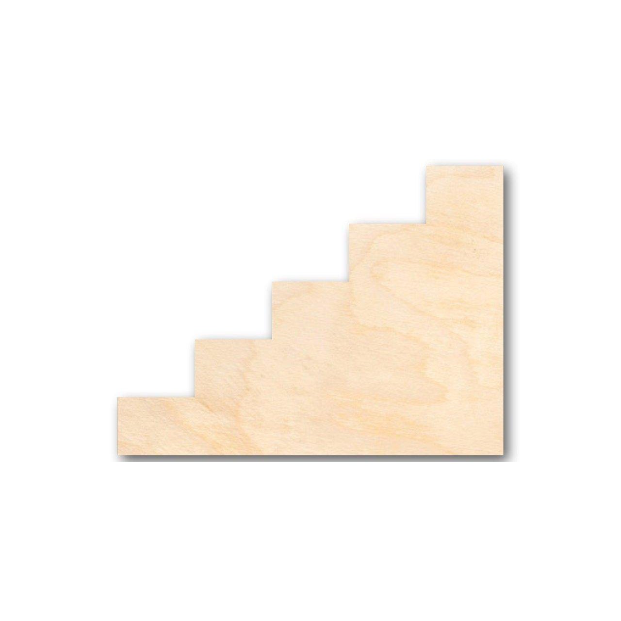 DIY Unfinished Wood Stairs Steps Shape - Craft Pieces up to 46