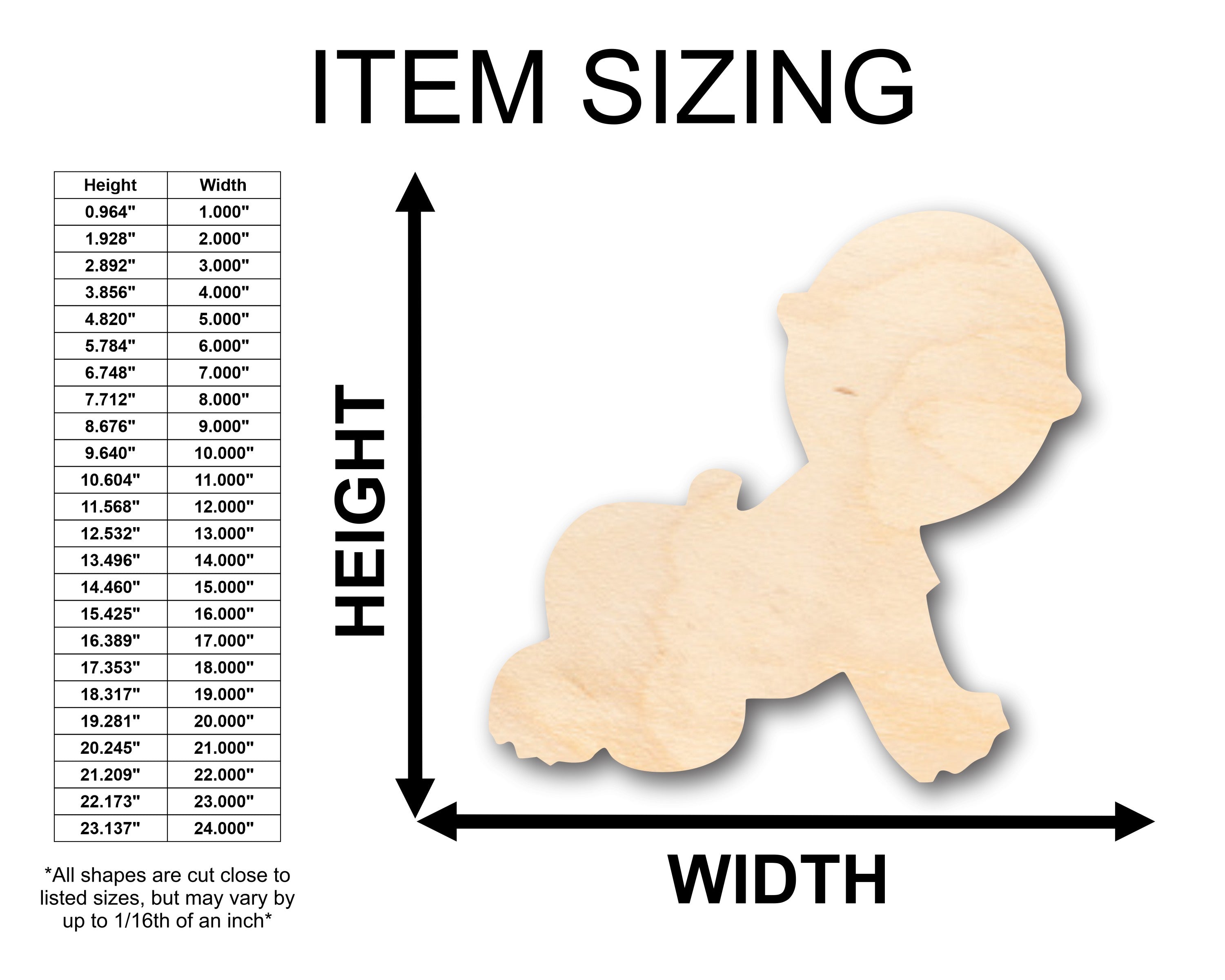 DIY Unfinished Wood Cute Baby Shapes - Up to 46 Pieces for Crafts