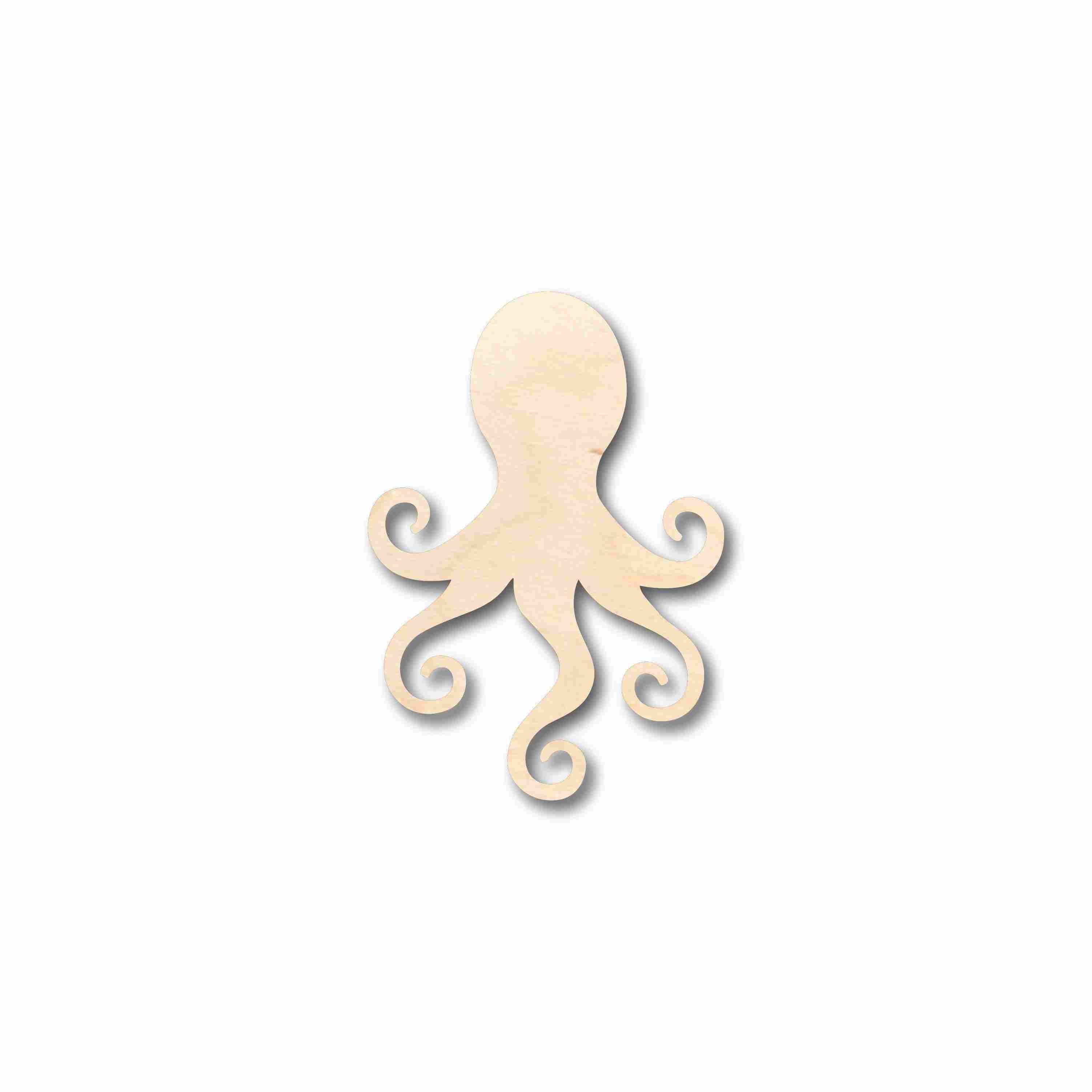Unfinished Baltic Birch Wood Octopus Silhouette for Up to 46 DIY Craft Projects