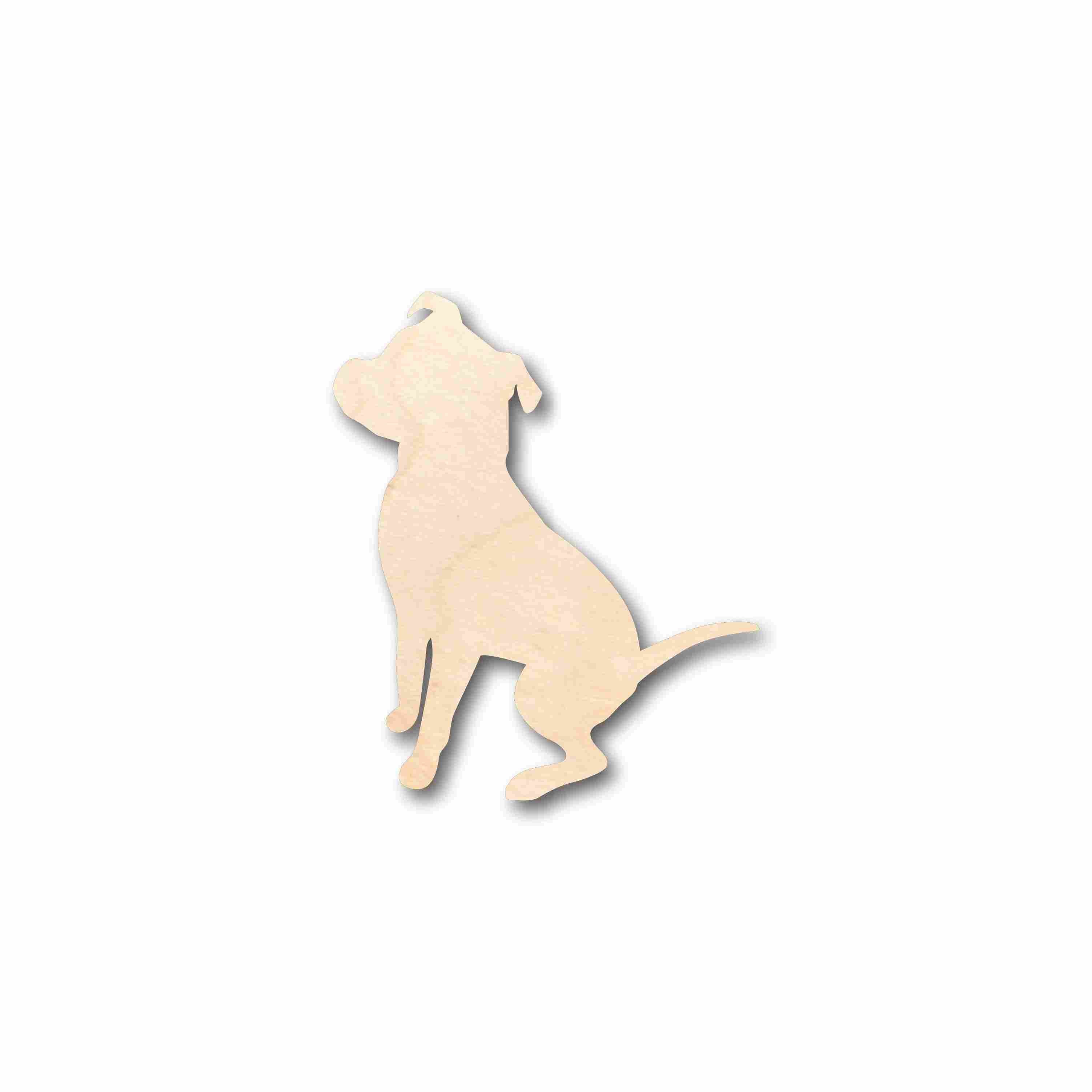 DIY Unfinished Wood Pitbull Dog Silhouette - Up to 46 Inches for Crafts