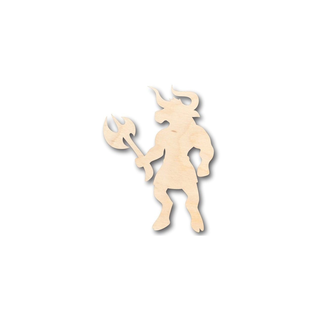 Unfinished DIY Greek Mythical Minotaur Shape Wood Craft for Up to 46 Projects