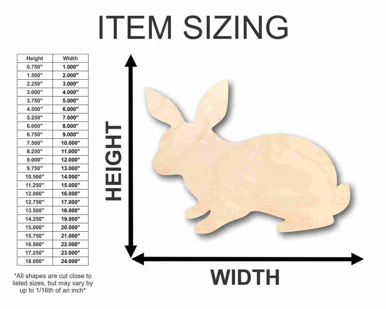 Unfinished DIY Wood Rabbit Shape Animal Craft Items Suitable for Up to 46 DIY Projects