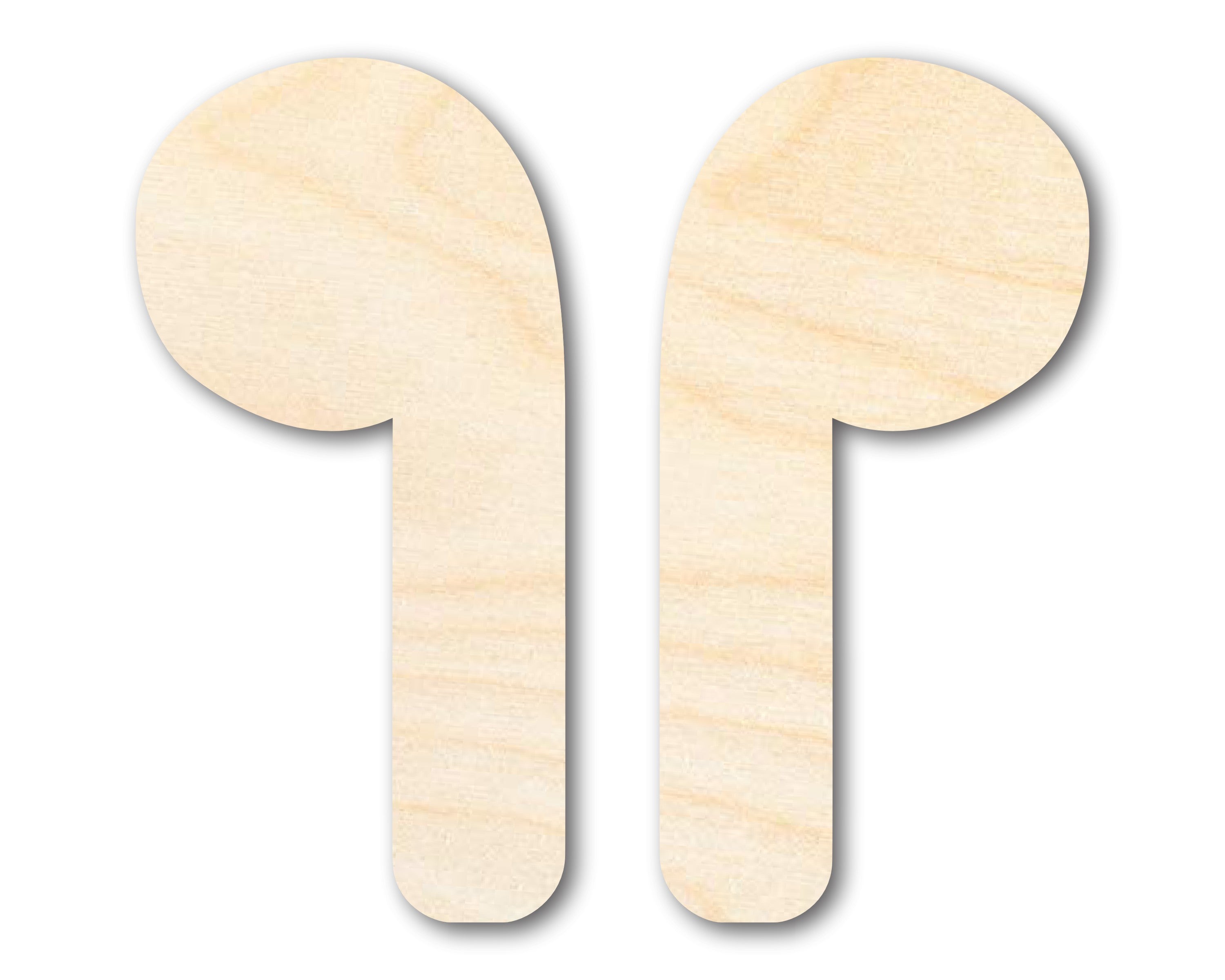 Unfinished DIY Craft Cutouts in Earbuds Silhouette Shape - Up to 46 Pieces for Your DIY Projects