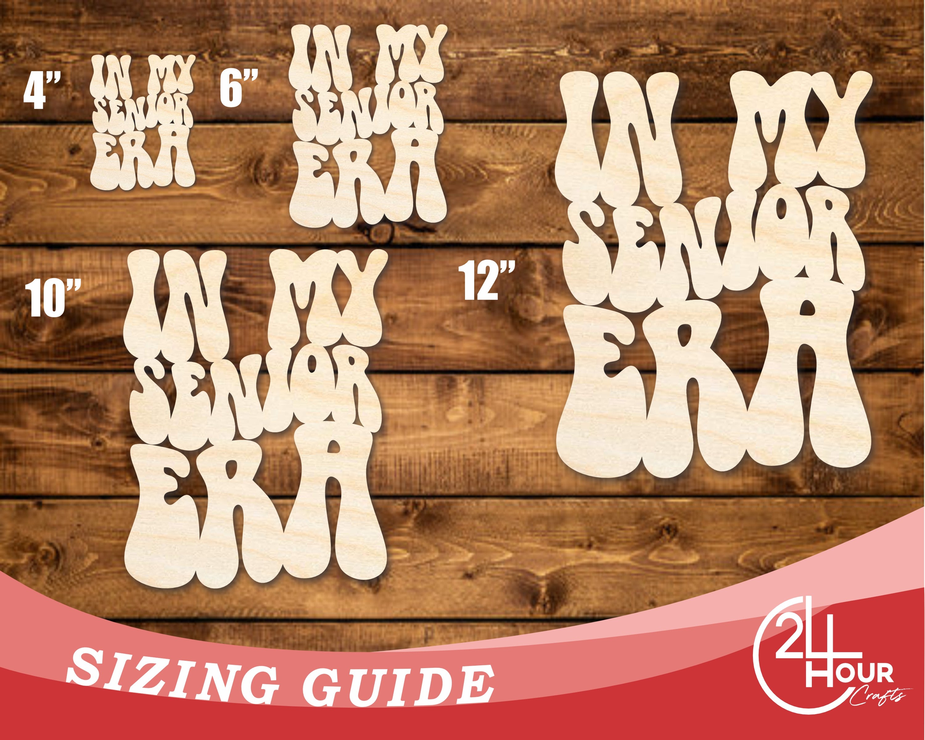 Unfinished Senior Era Wood Cutout for DIY Crafts | Up to 46 Sizes for Multiple DIY Projects