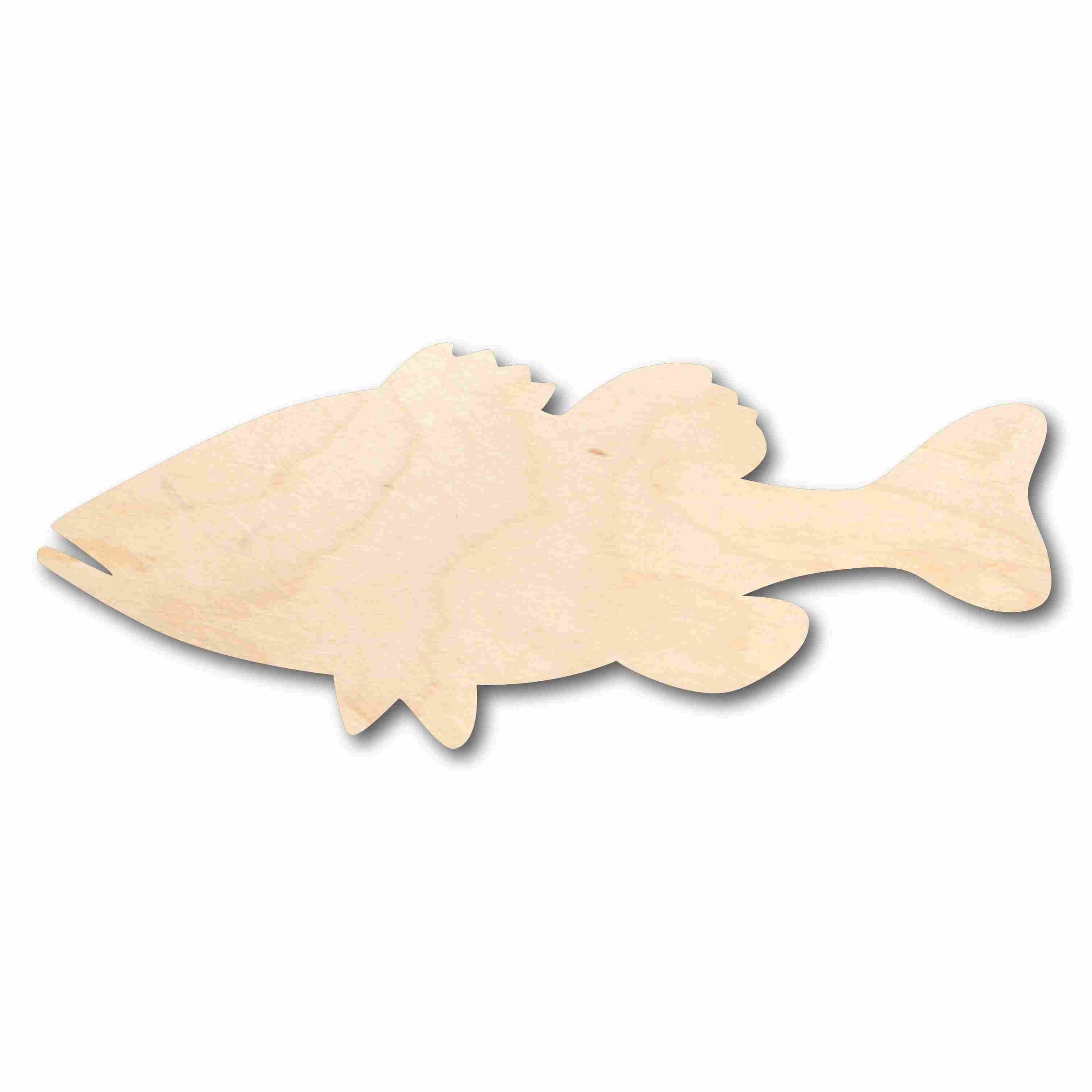 Unfinished Wood Bass Fish Silhouette for DIY Crafts - Ideal for Up to 46 Do - It - Yourself Projects