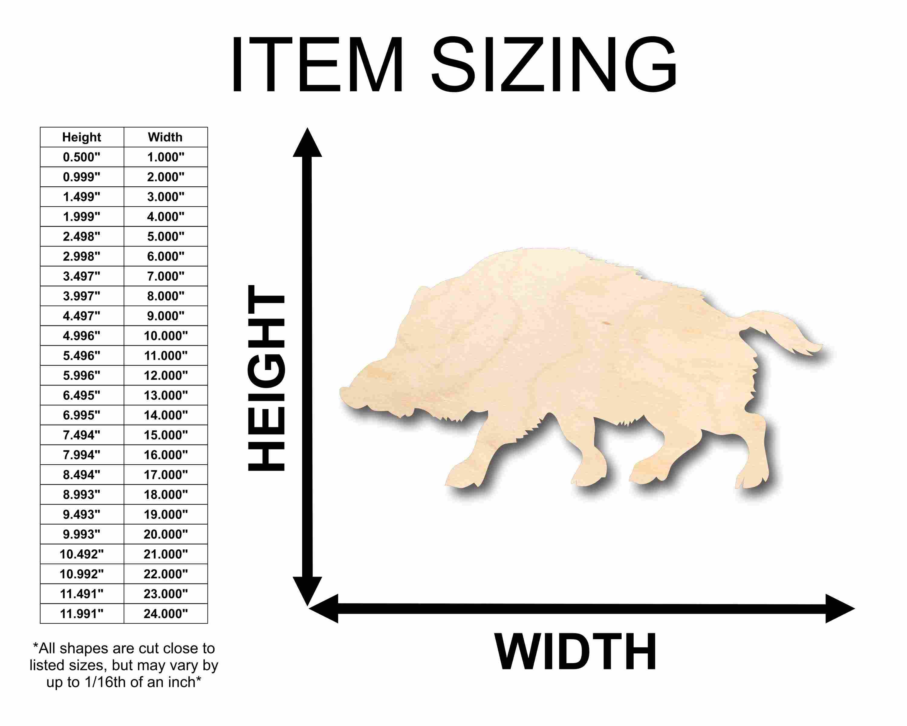 Unfinished DIY Wood Warthog Wild Pig Silhouette Crafting Kit - Ideal for Up to 46 Do - It - Yourself Projects