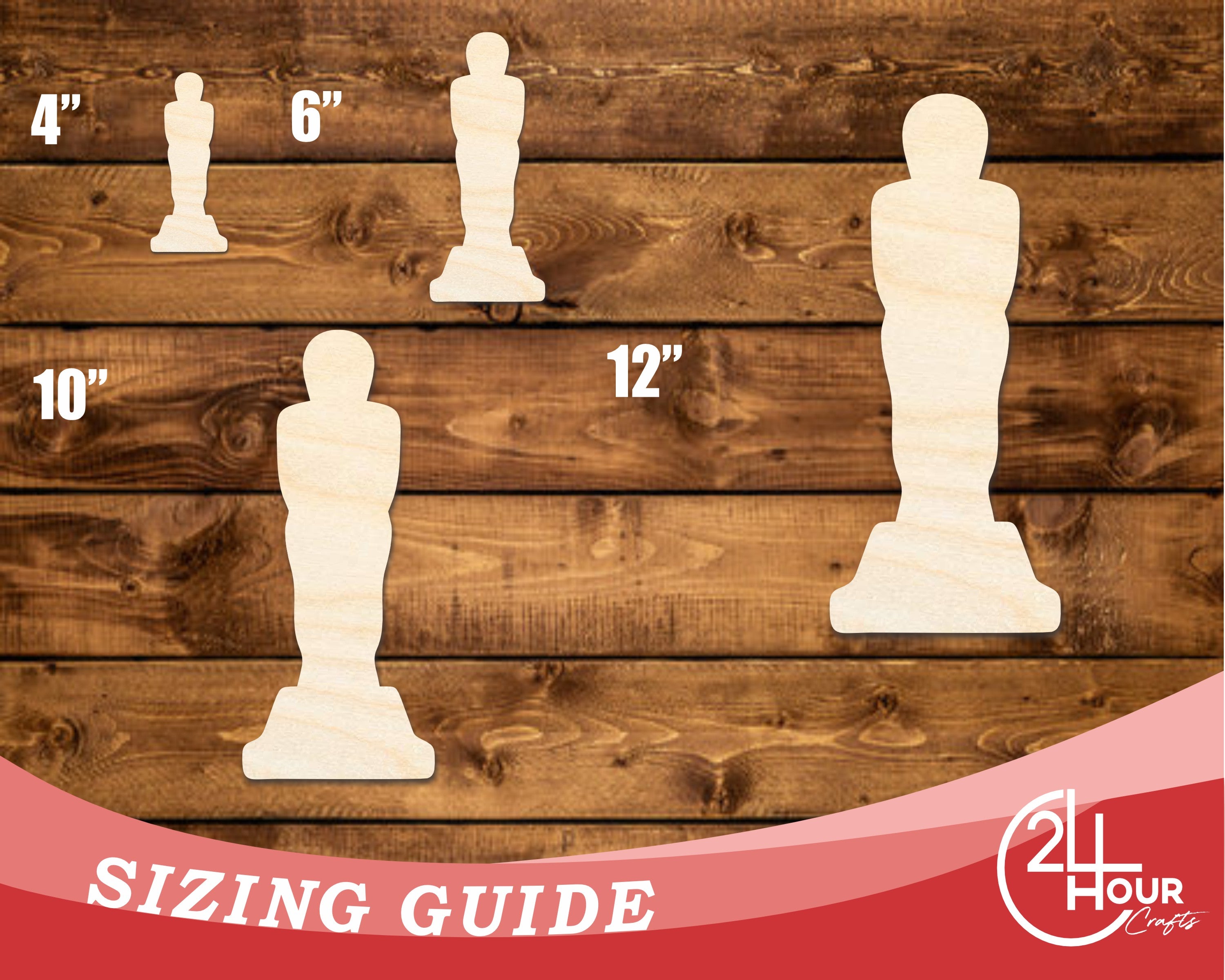 DIY Unfinished Wood Cutouts in Cartoon Movie Award Shape | Up to 46 DIY Options