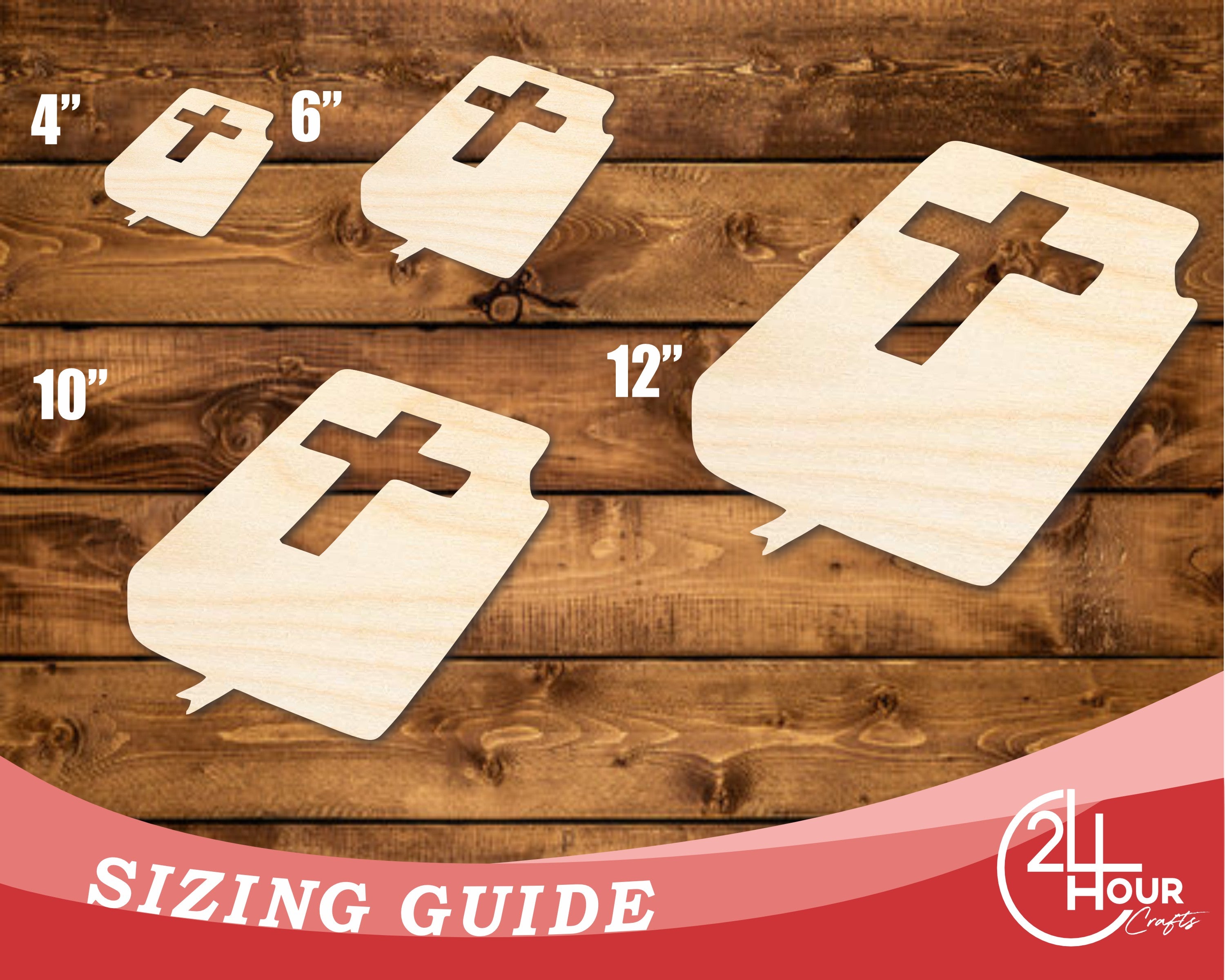 Unfinished DIY Craft Cutout in the Shape of a Bible | Up to 46 Inches for Your Do - It - Yourself Projects