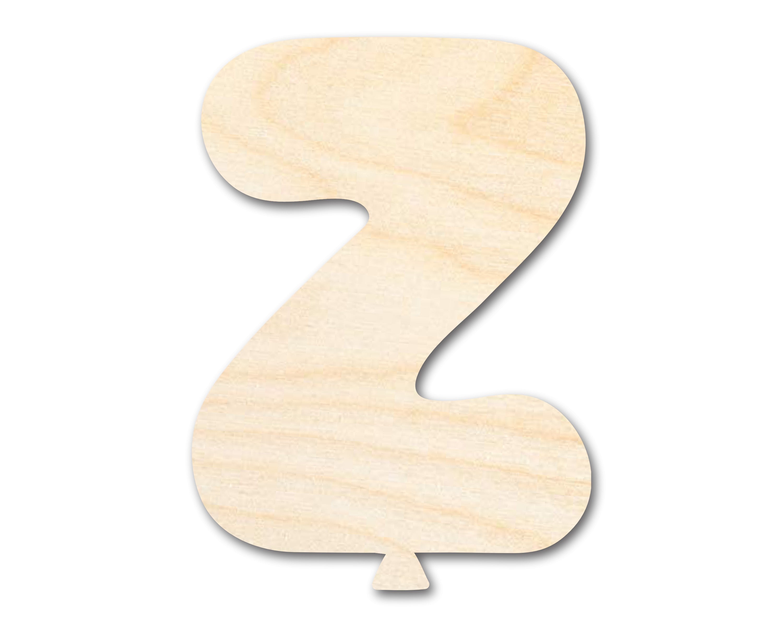 Unfinished Baltic Birch Wood Balloon Letter Z Shape for Up to 46 DIY Projects