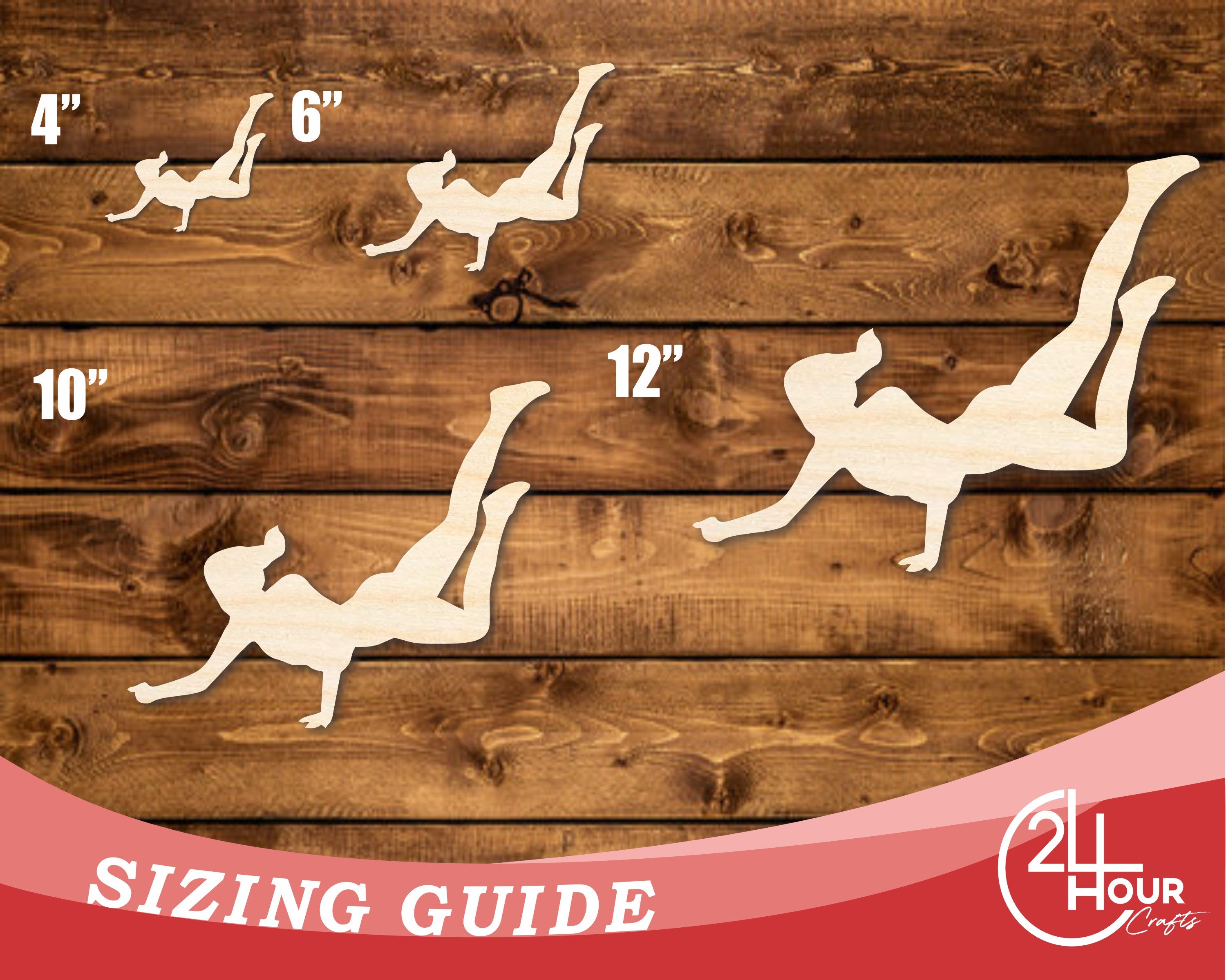 Unfinished Baltic Birch Wood Volleyball Dig Shape Cutouts for DIY Crafts - Up to 46 Inches and Over 2000 Customizable Options