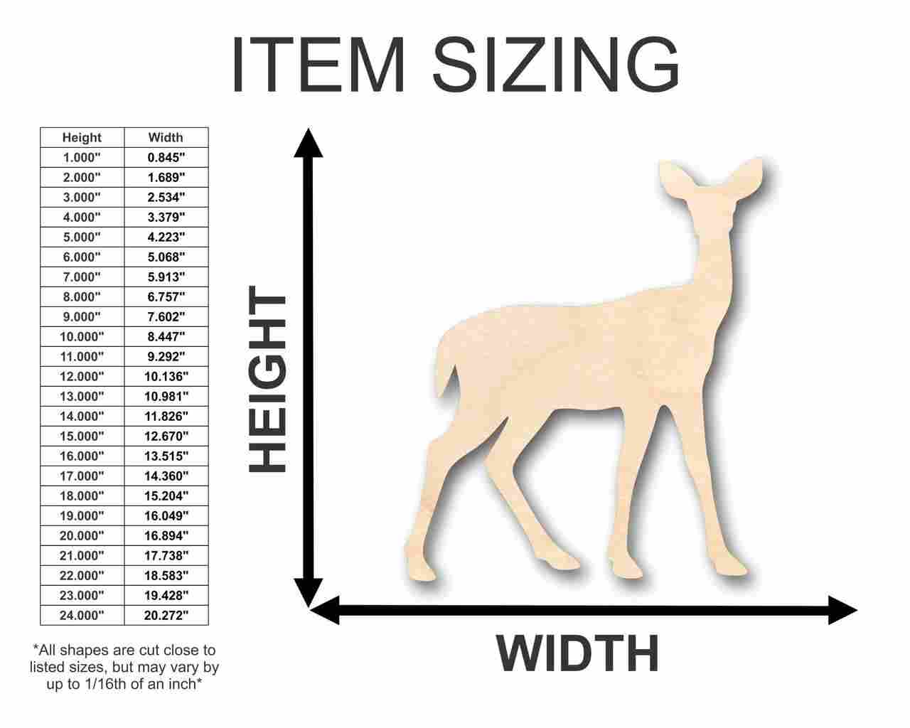Unfinished Wood Animal - Deer Shape Craft for Up to 46 DIY Projects