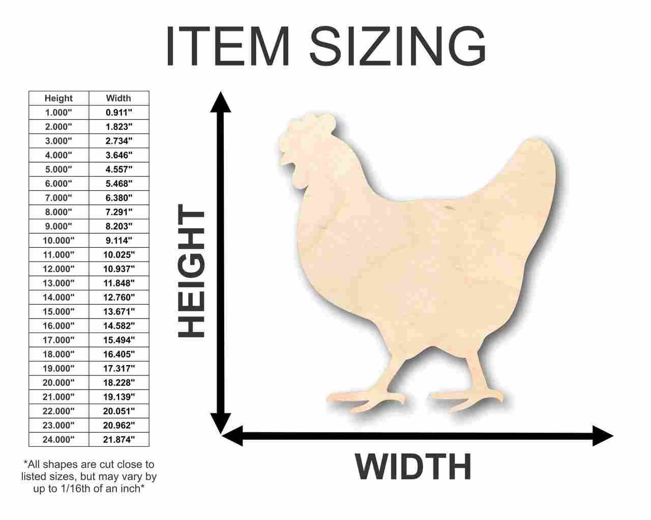 DIY Unfinished Wood Hen Chicken Shape for Farm Animal Crafts (up to 46)