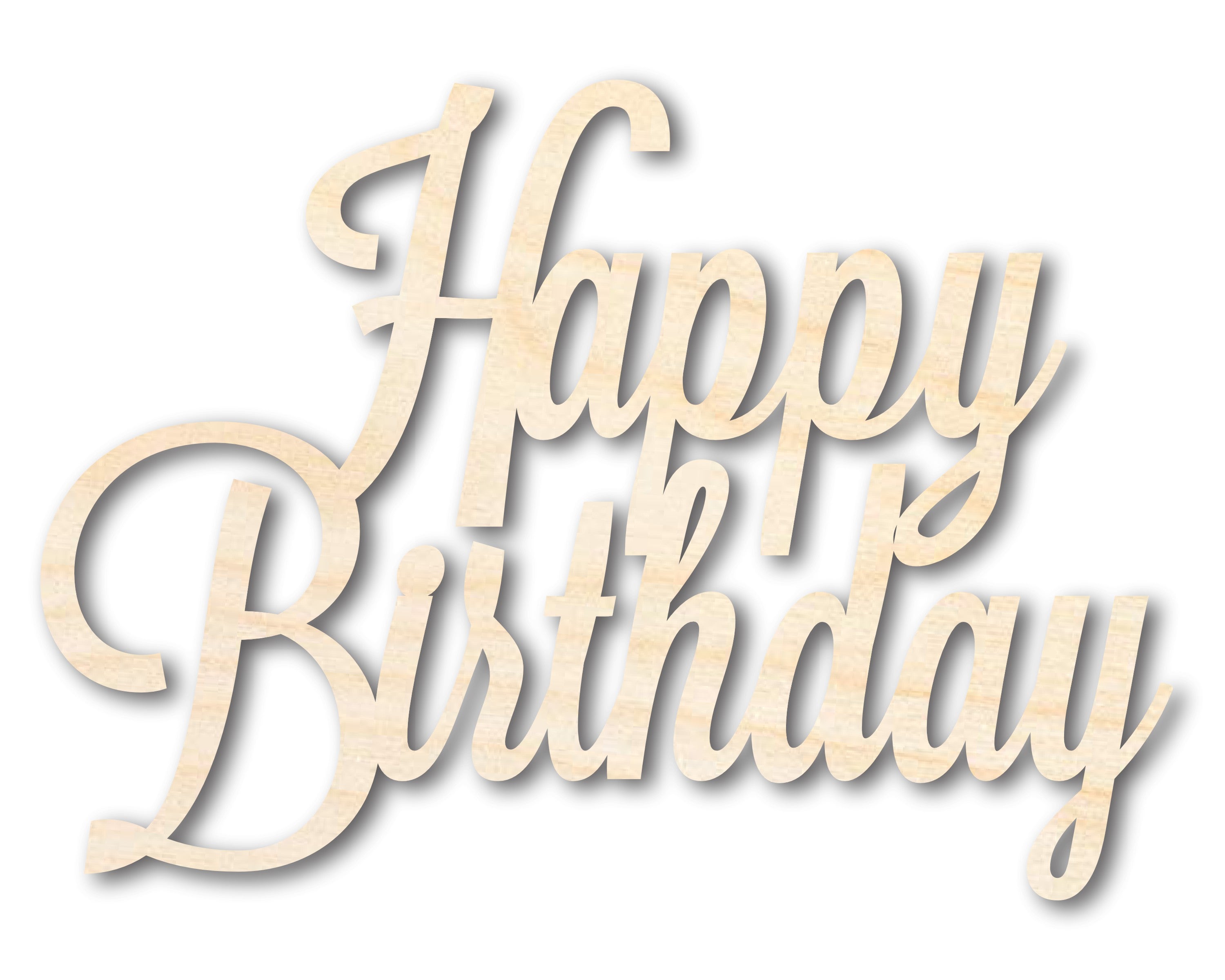 Unfinished Wood Happy Birthday Word Craft Shape - Sizes Up to 46 Inches