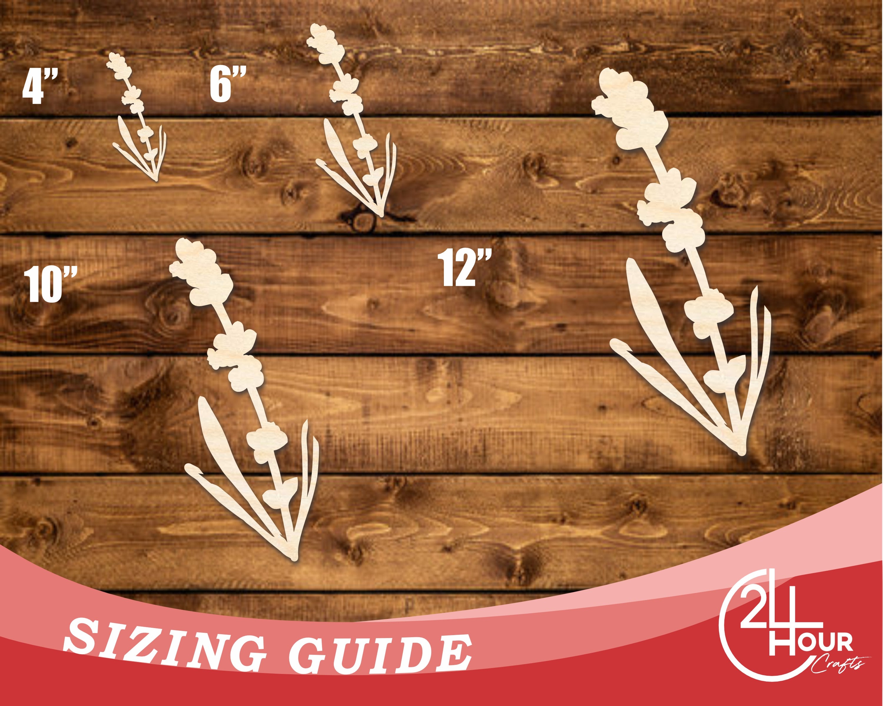 DIY Unfinished Baltic Birch Lavender Shape Cutouts up to 46 Inches