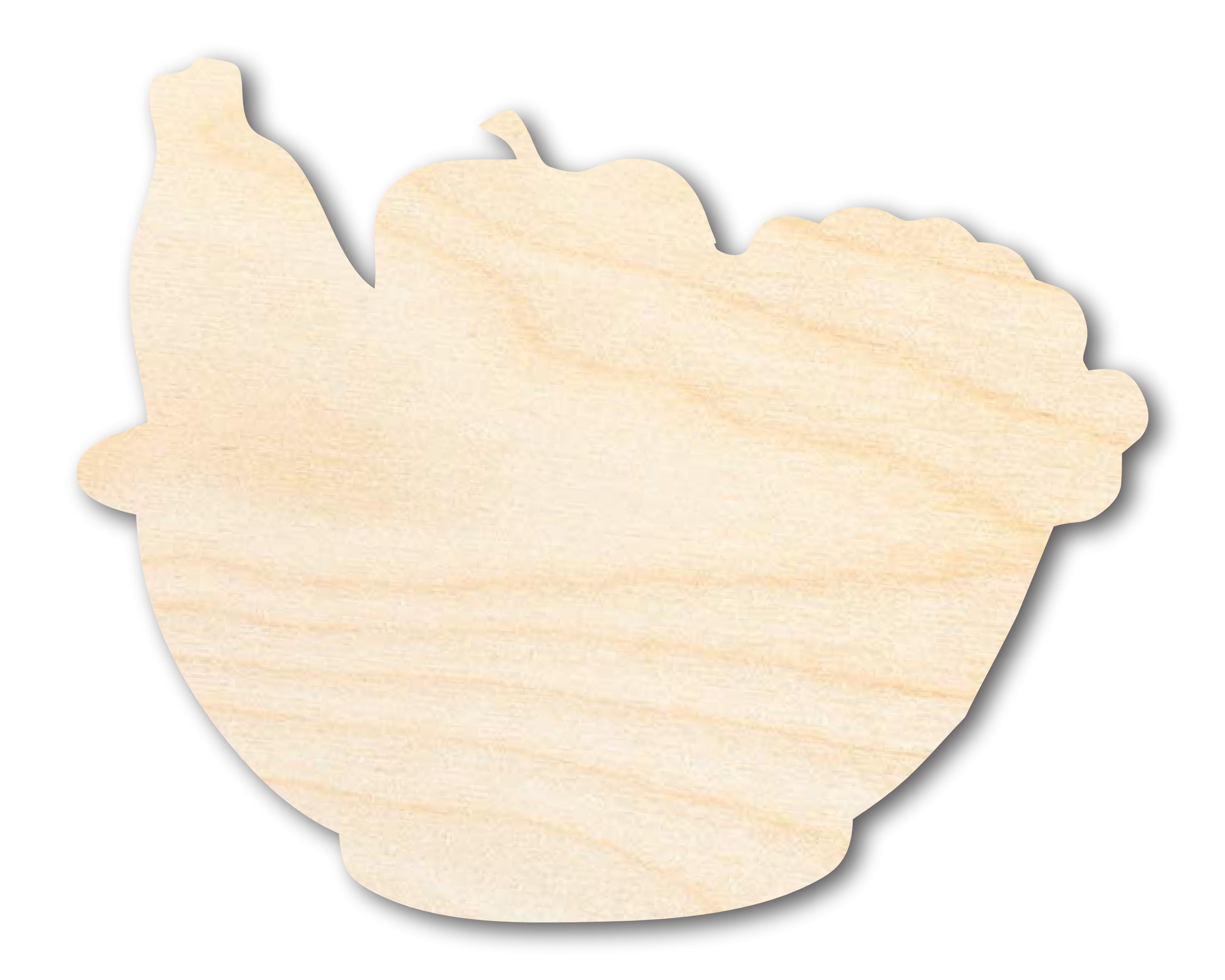 DIY Unfinished Baltic Birch Wood Fruit Basket Shape Cutouts up to 46 Inches