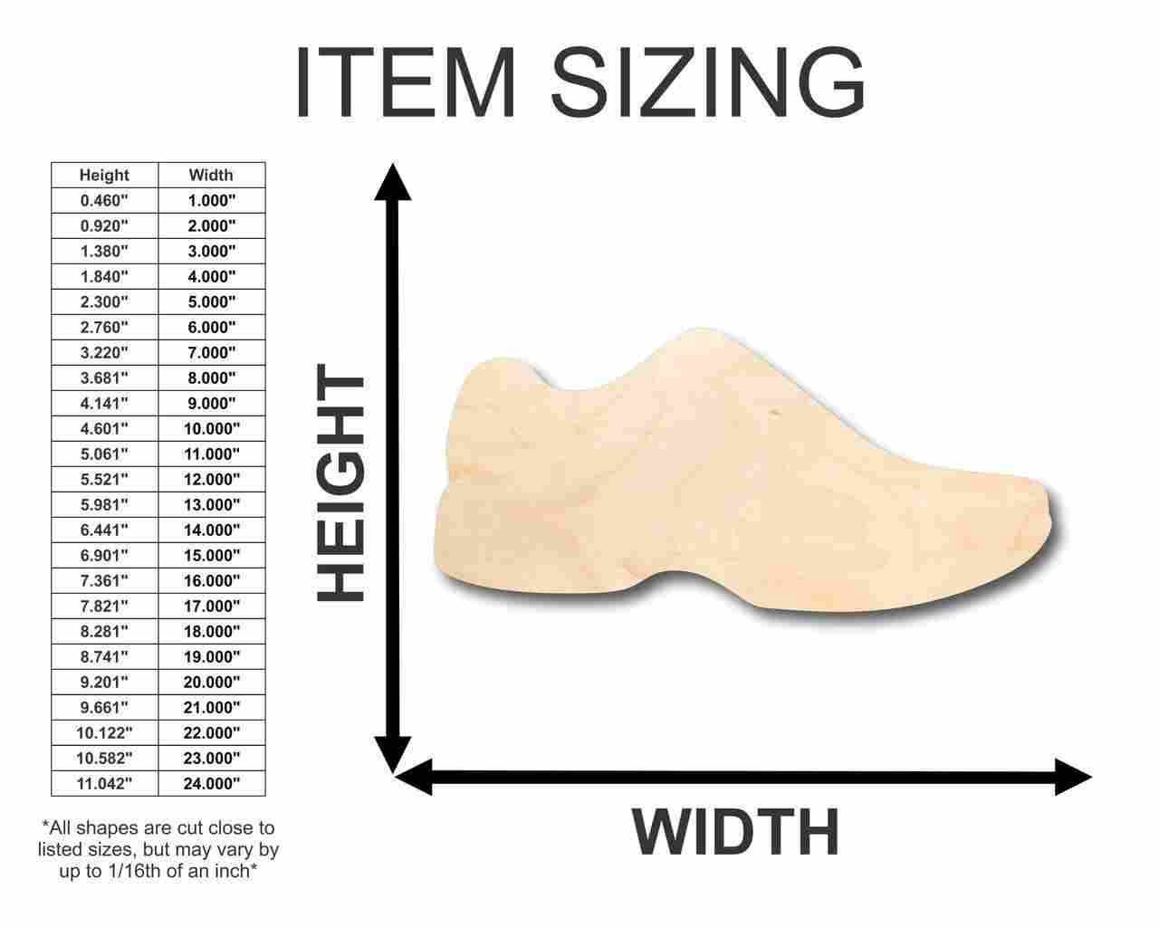 DIY Unfinished Wood Running Shoe Shape for Marathon, Track & Cross Country Sports (Up to 46)