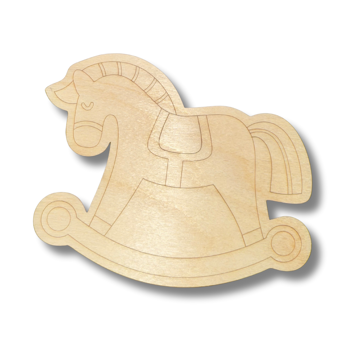 Unfinished DIY Etched Rocking Horse Shapes for Line-by-Line Painting up to 30 Inches