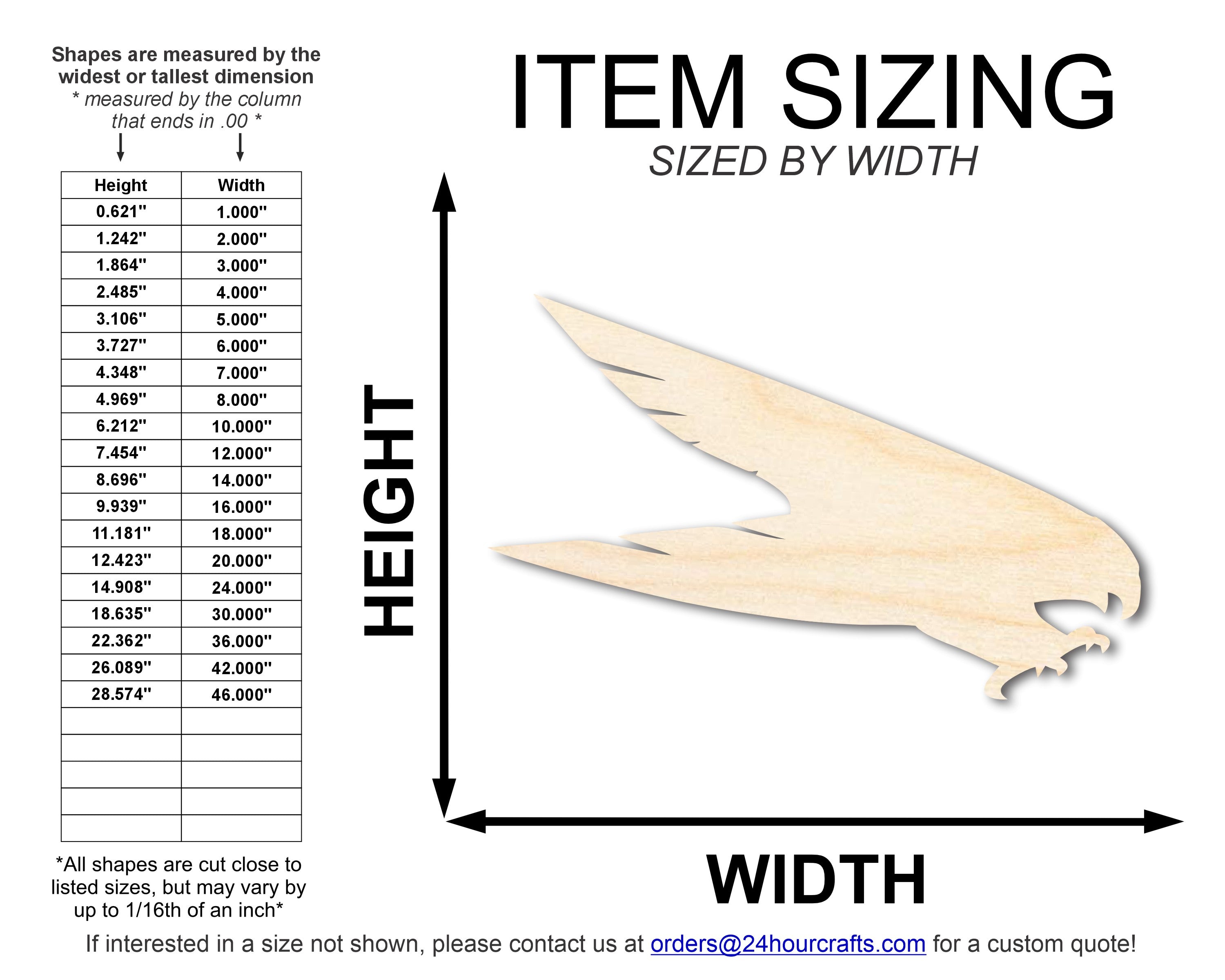 Unfinished DIY Craft Cutout of Wood Falcon Mascot Shape, Up to 46 Different DIY Options