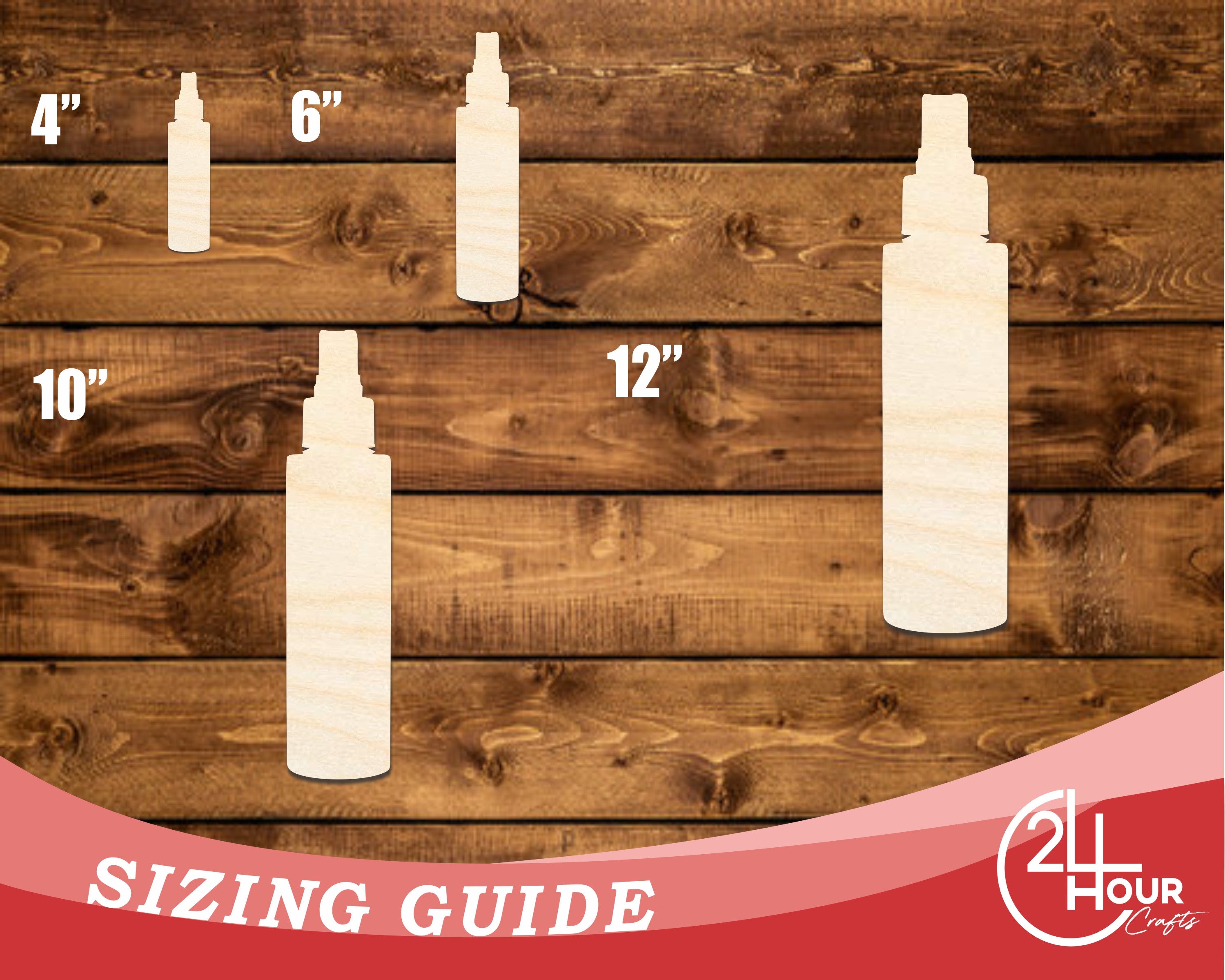 Unfinished DIY Craft Cutout in Wood Facial Spray Shape | Up to 46 DIY Options for Creative Projects