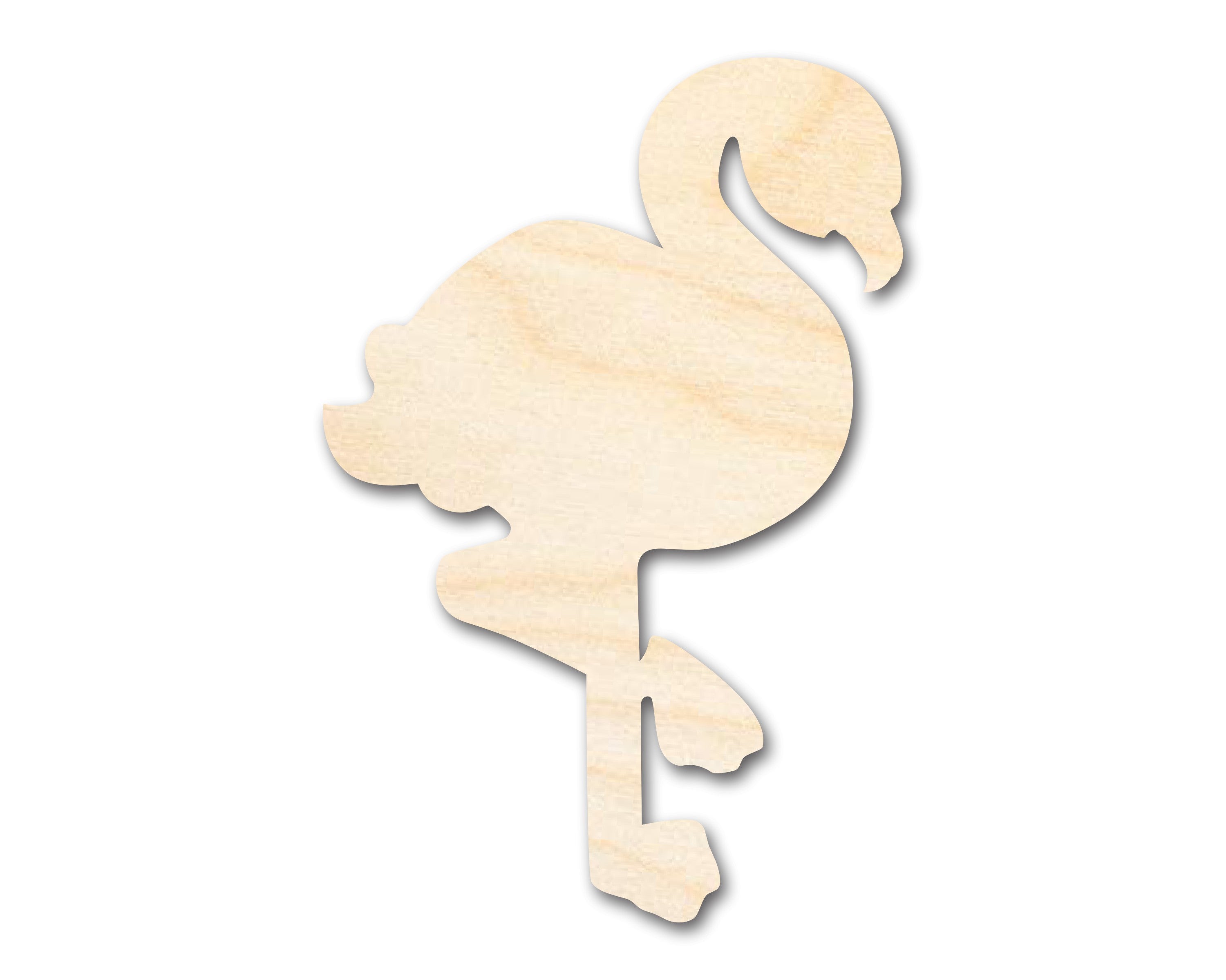 Enhanced Unfinished Wood Flamingo Silhouette for DIY Craft Cutouts in the Bigger Better Collection
