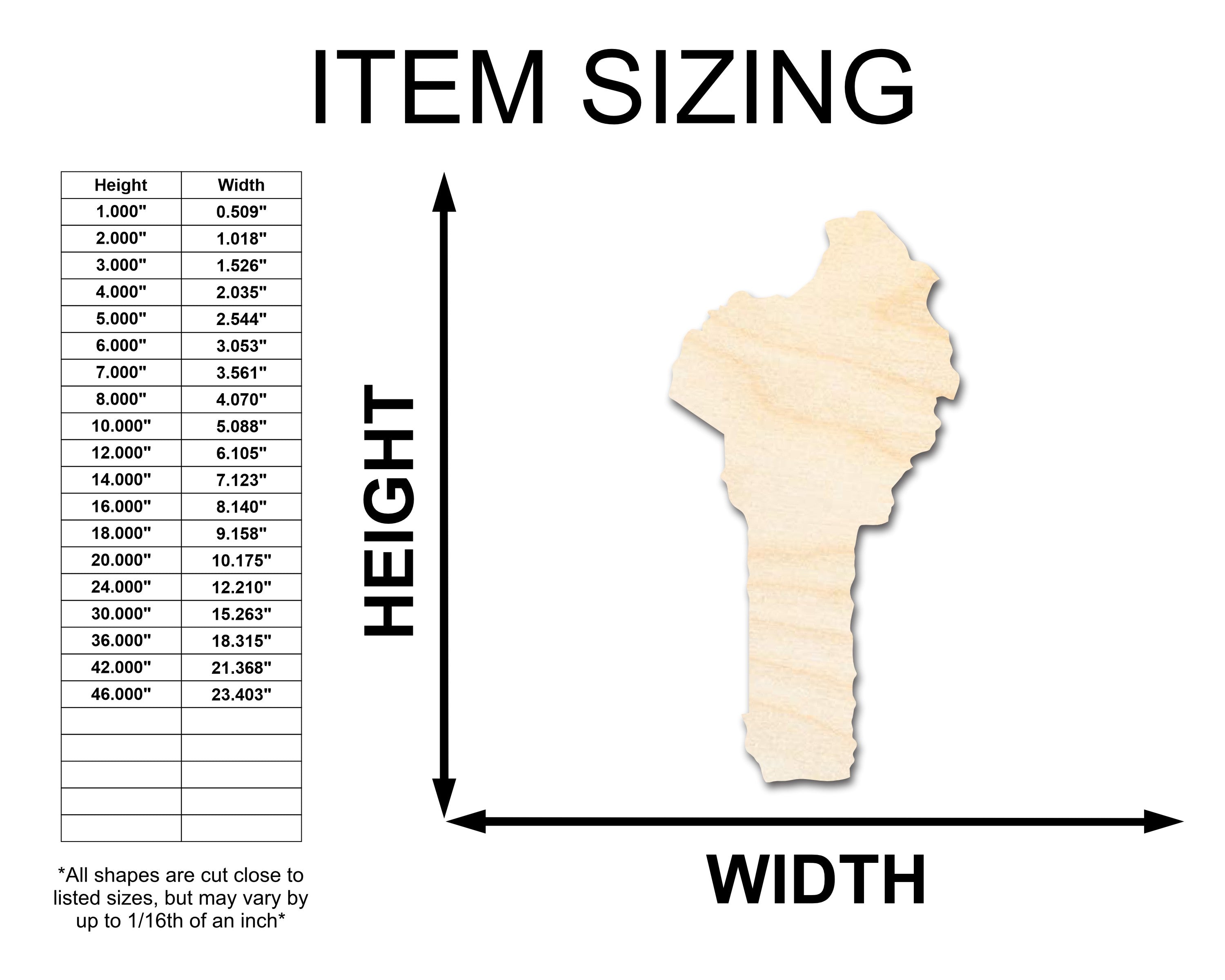 DIY Unfinished Wood Benin Country Shape - West Africa Craft (Up to 46 Inches)